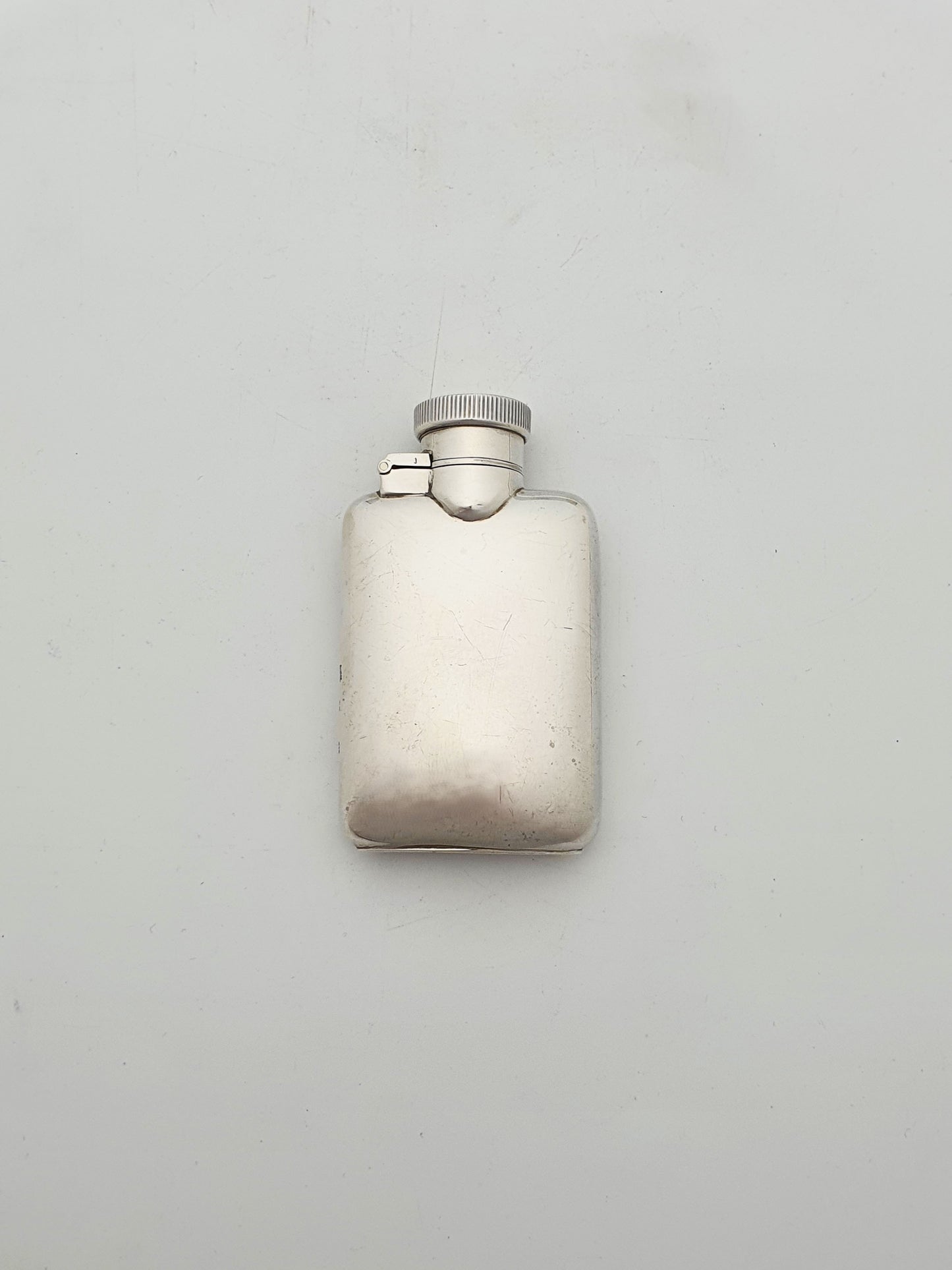 Nice Small Art Deco Sterling Silver Hip Flask With Bayonet Cap – 1930