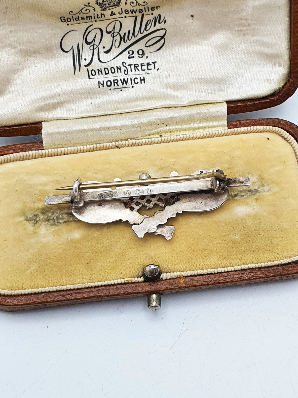 Antique Edwardian Sterling Silver Tennis Themed Sweetheart Brooch – 1901