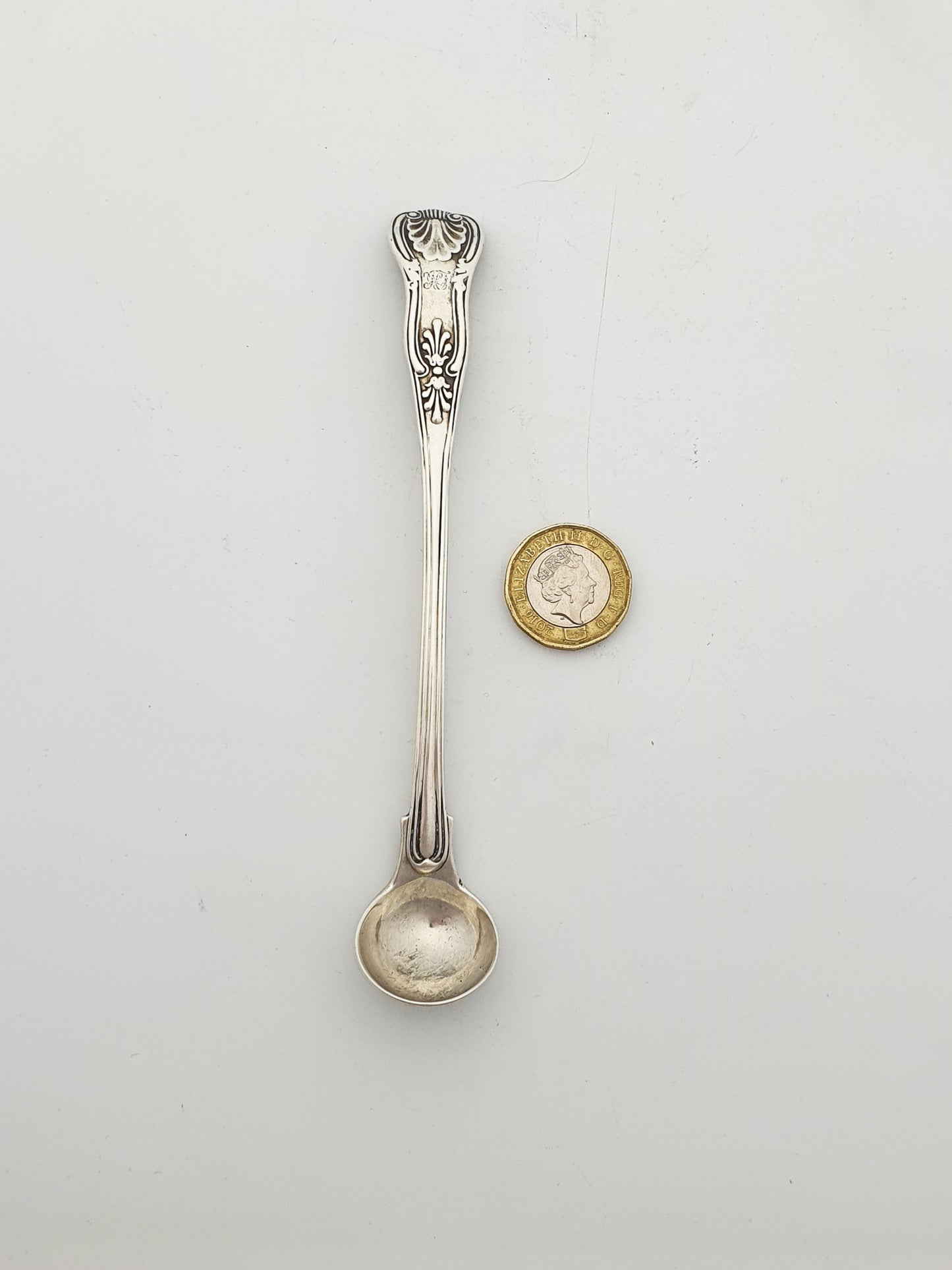 Antique Victorian Sterling Silver Kings Pattern Condiment Spoon – London, 1848