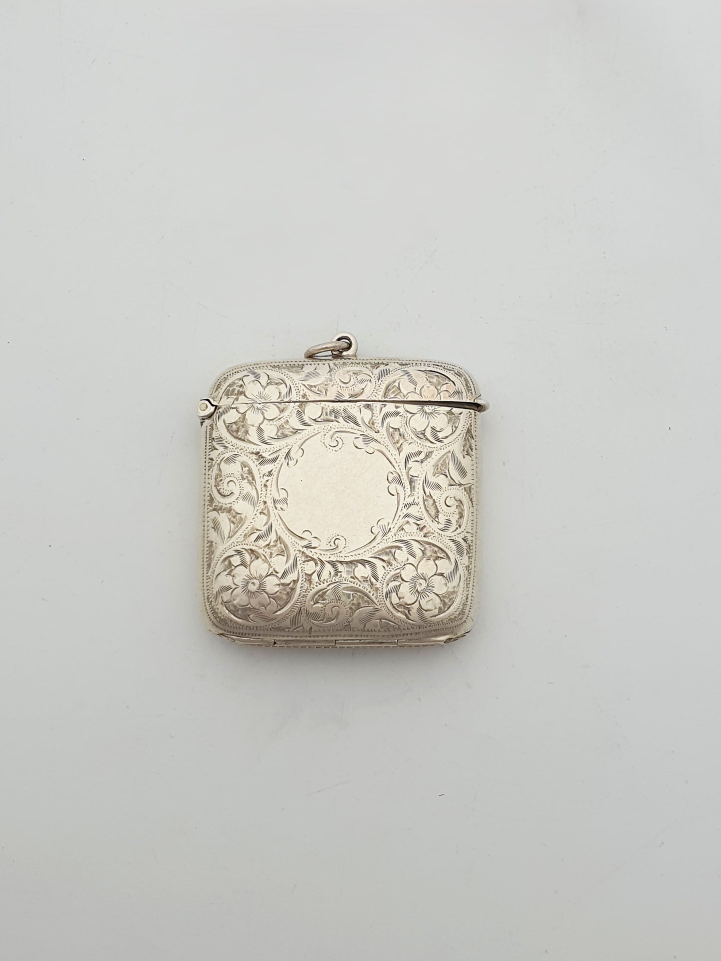 Rare Antique Sterling Silver Vesta Case With Double Photo Frames - 1905