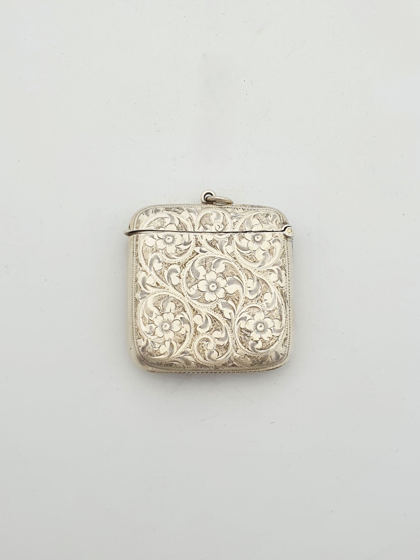 Rare Antique Sterling Silver Vesta Case With Double Photo Frames - 1905
