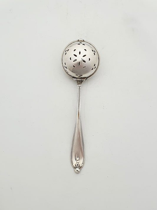 Antique George V Sterling Silver Hinged Tea Infuser Spoon - 1922