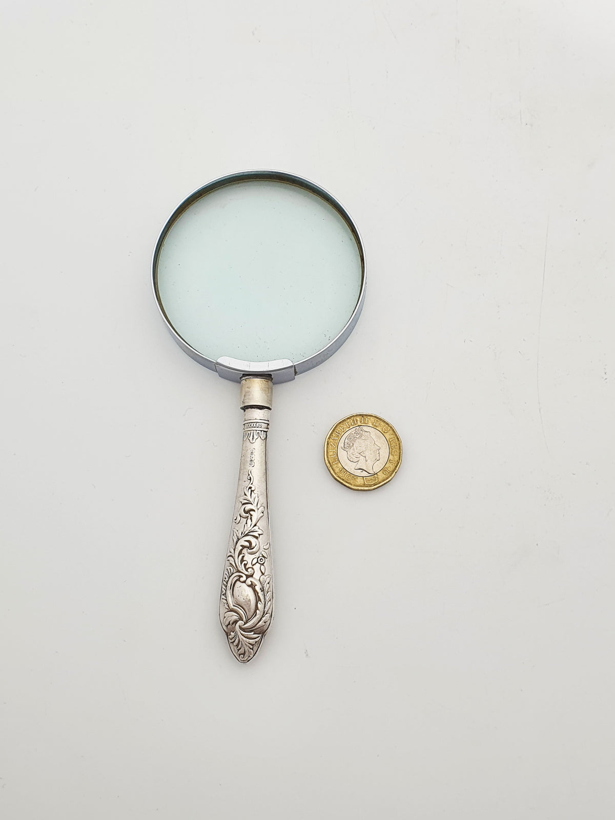 Lovely Antique Victorian Sterling Silver Handled Magnifying Glass - 1902