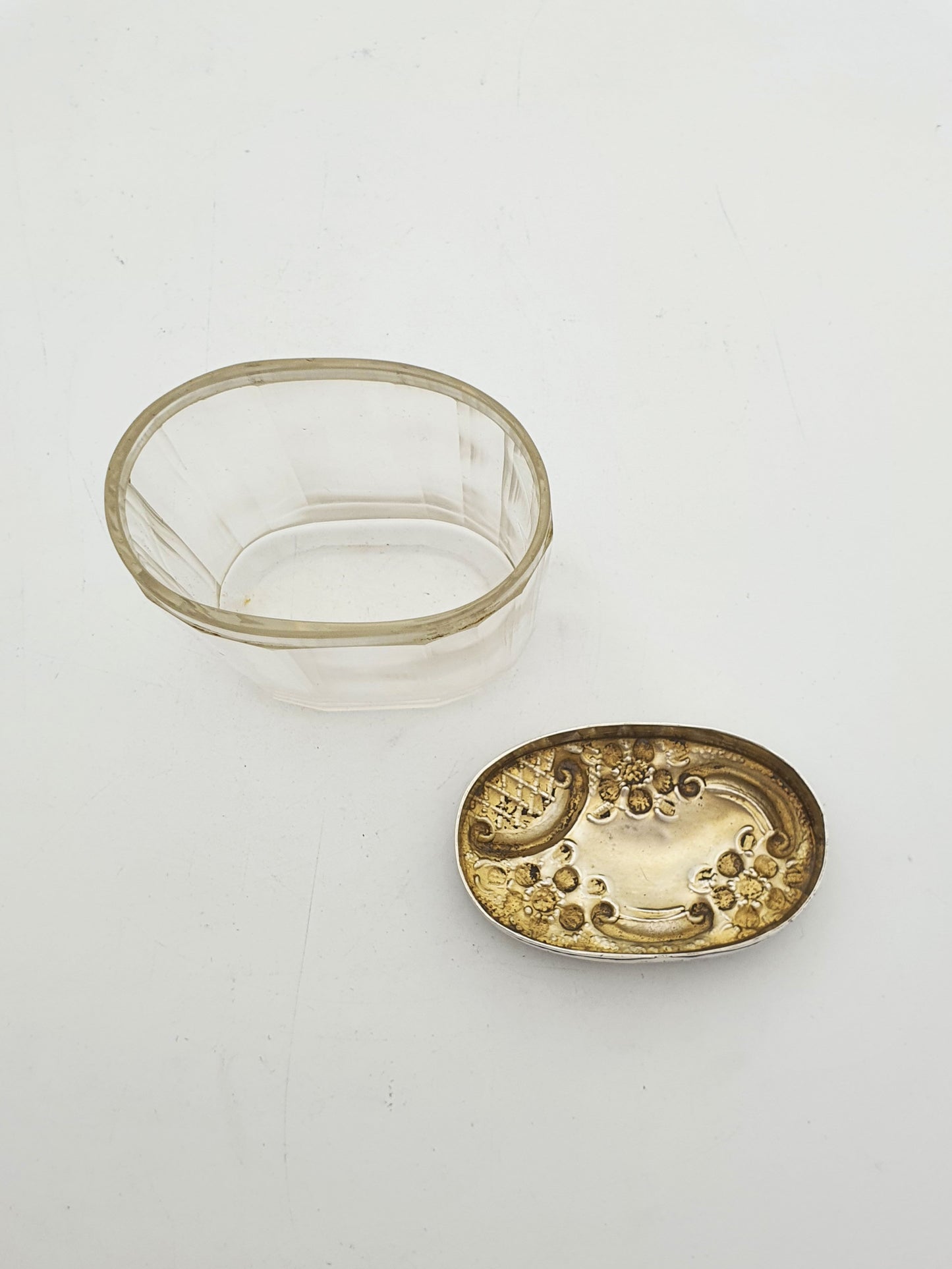 Antique Edwardian Sterling Silver Lidded Glass Dressing Table Jar - 1904