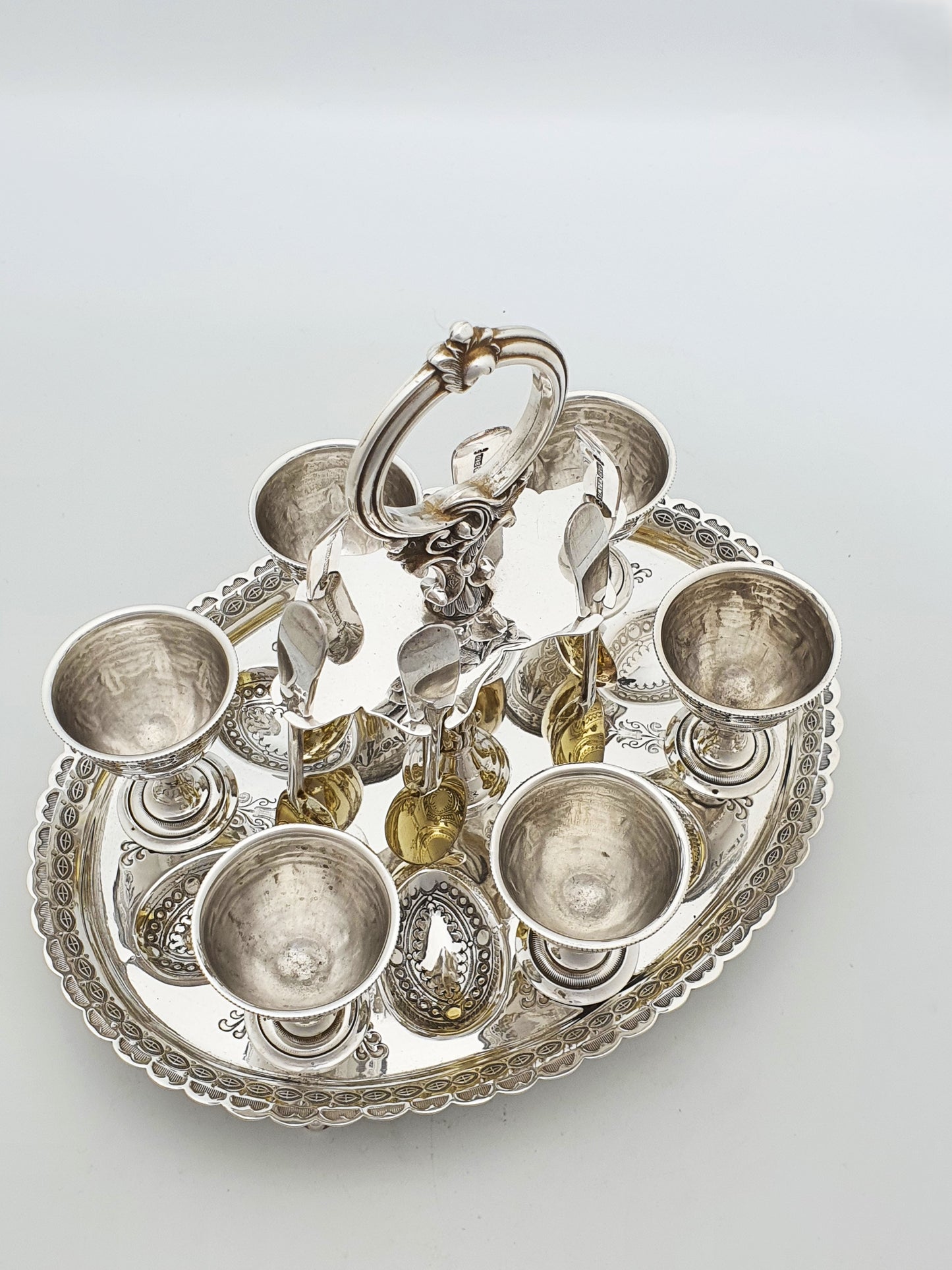 Splendid Antique Victorian Silver Plated Egg Cruet Set – circa 1880