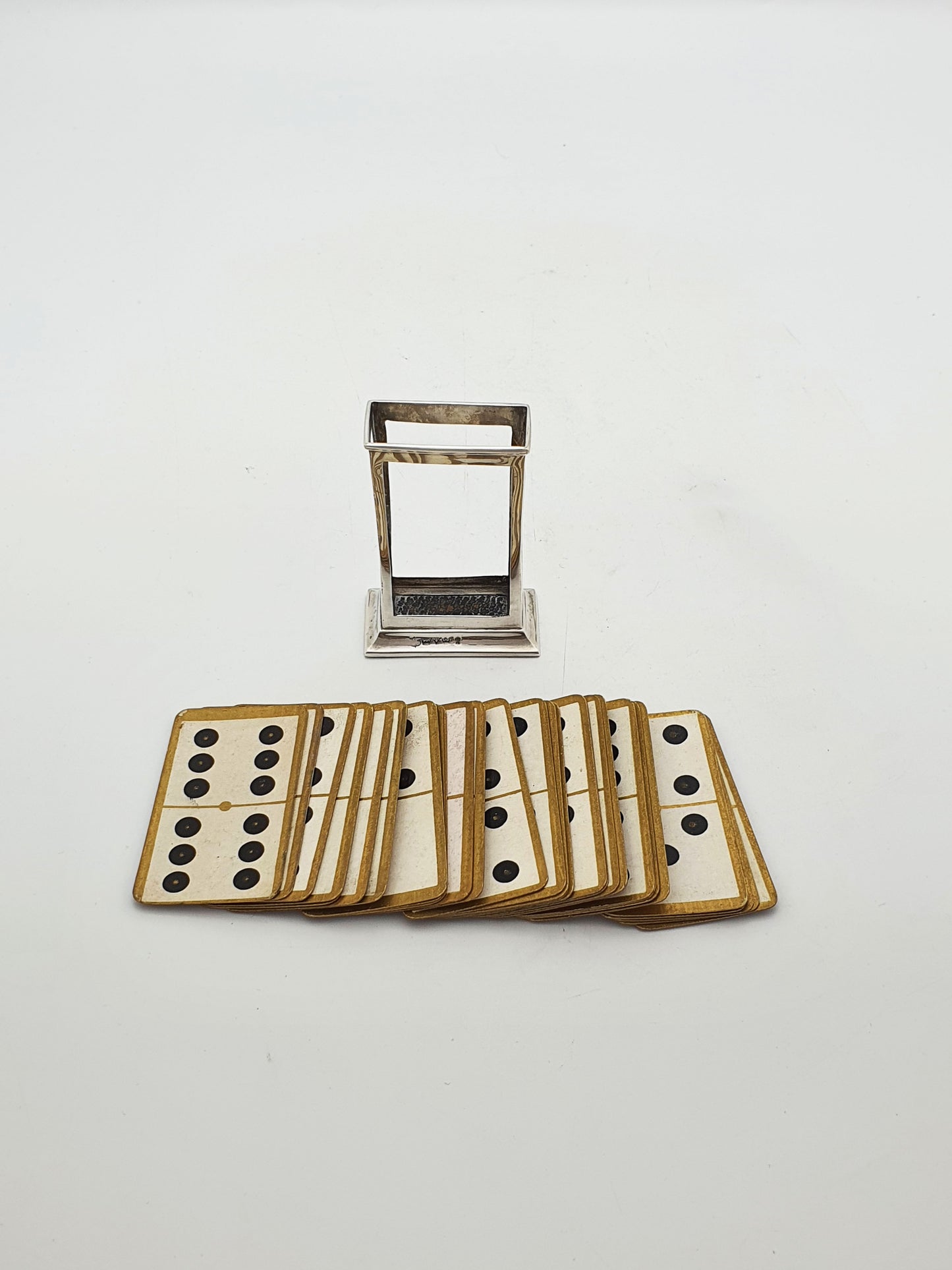 Antique Edwardian Domino Card Set in Sterling Silver Case – 1901