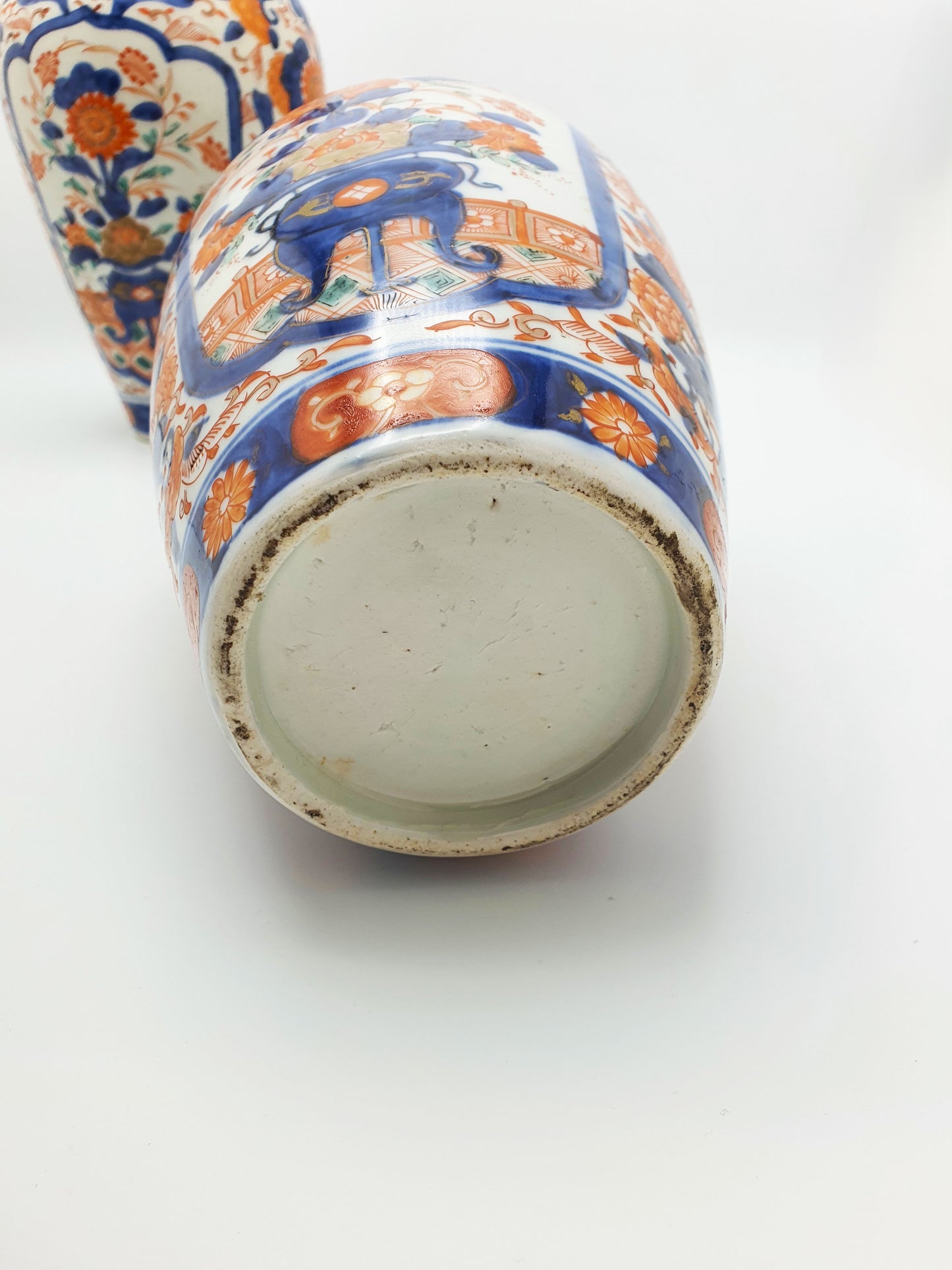 Pair of Antique Japanese Imari Porcelain Vases with Floral Panels – circa 1900