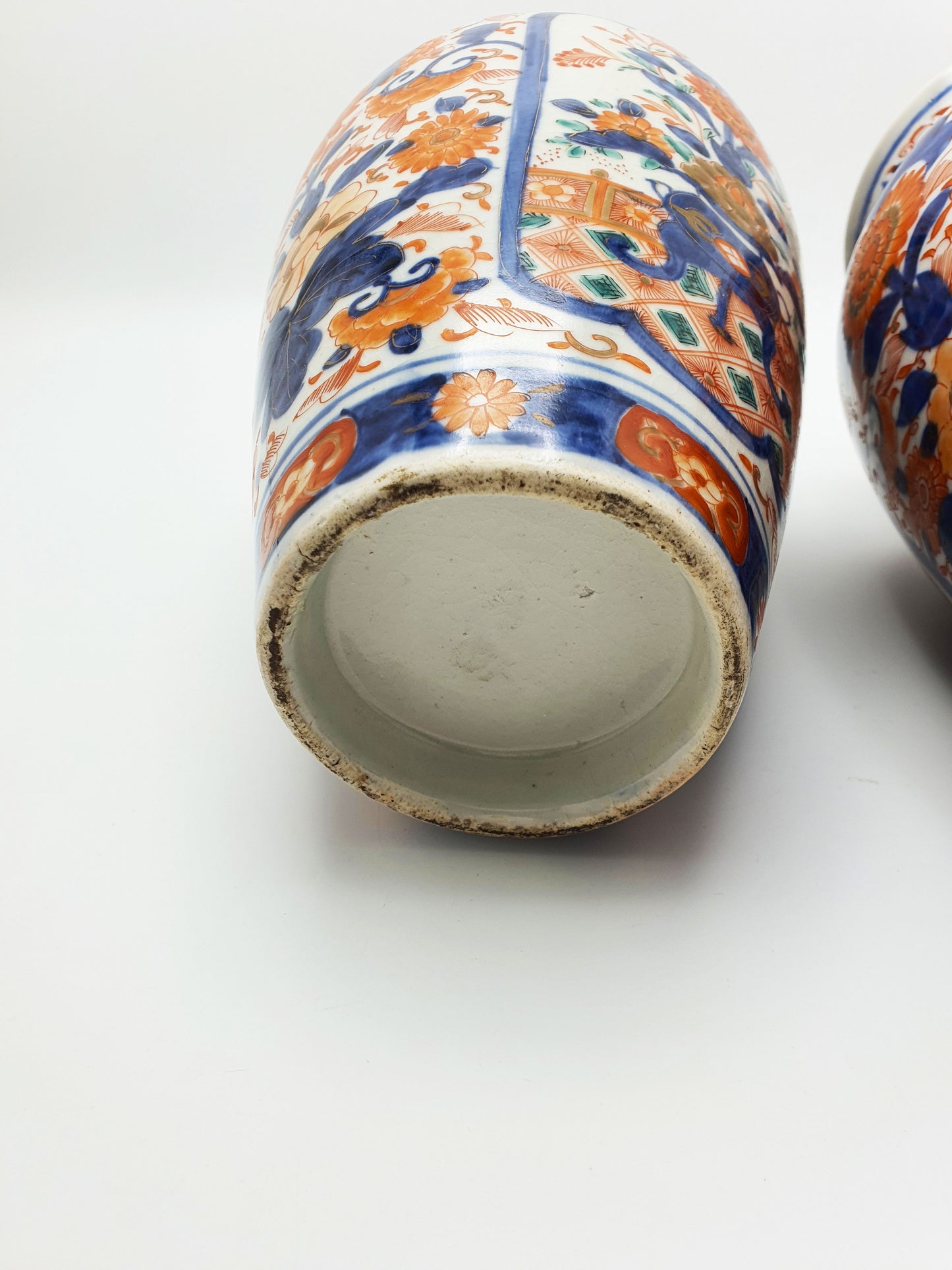 Pair of Antique Japanese Imari Porcelain Vases with Floral Panels – circa 1900