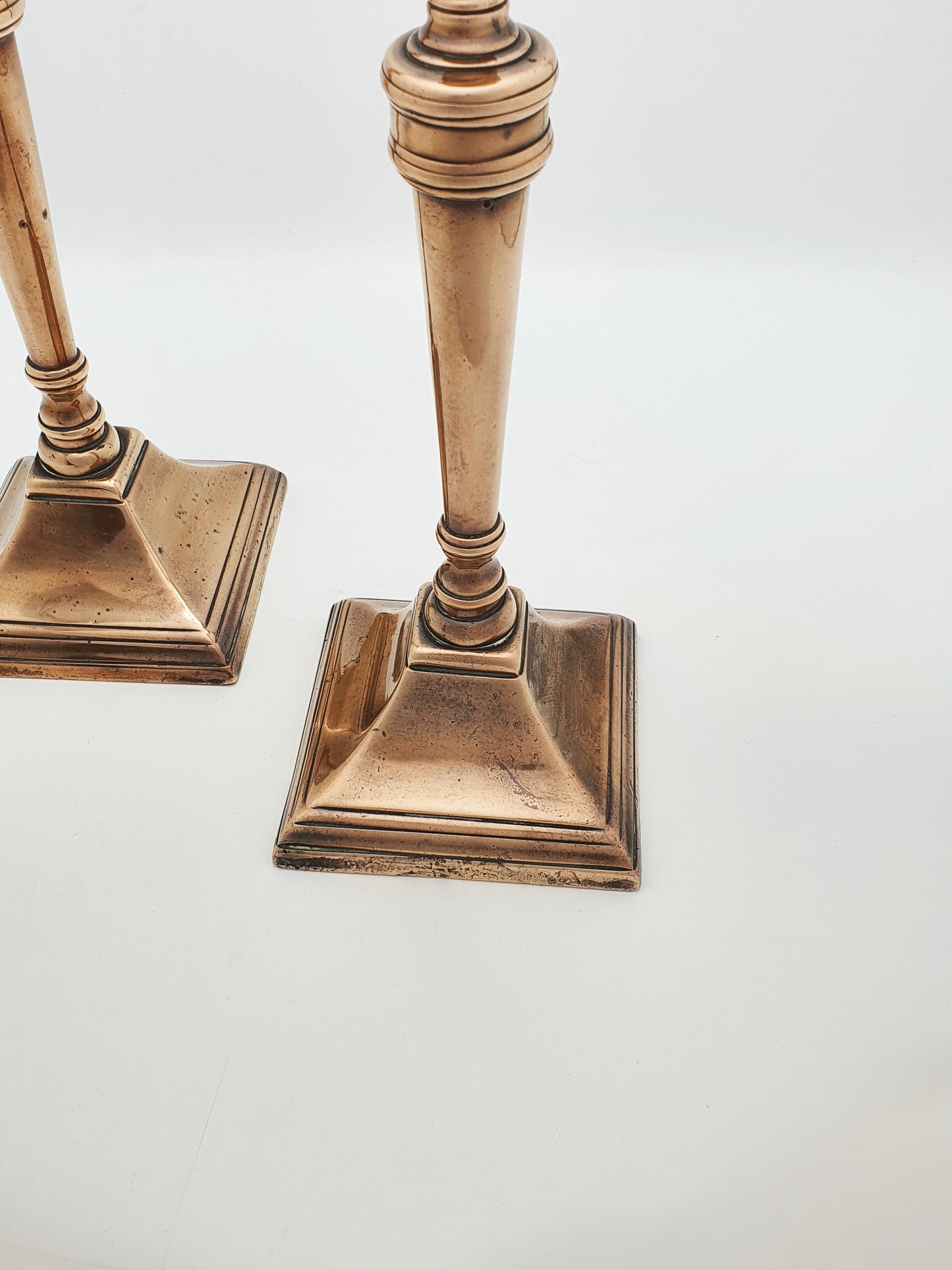 Pair of Antique Georgian Neoclassical Bronze Candlesticks – circa 1780