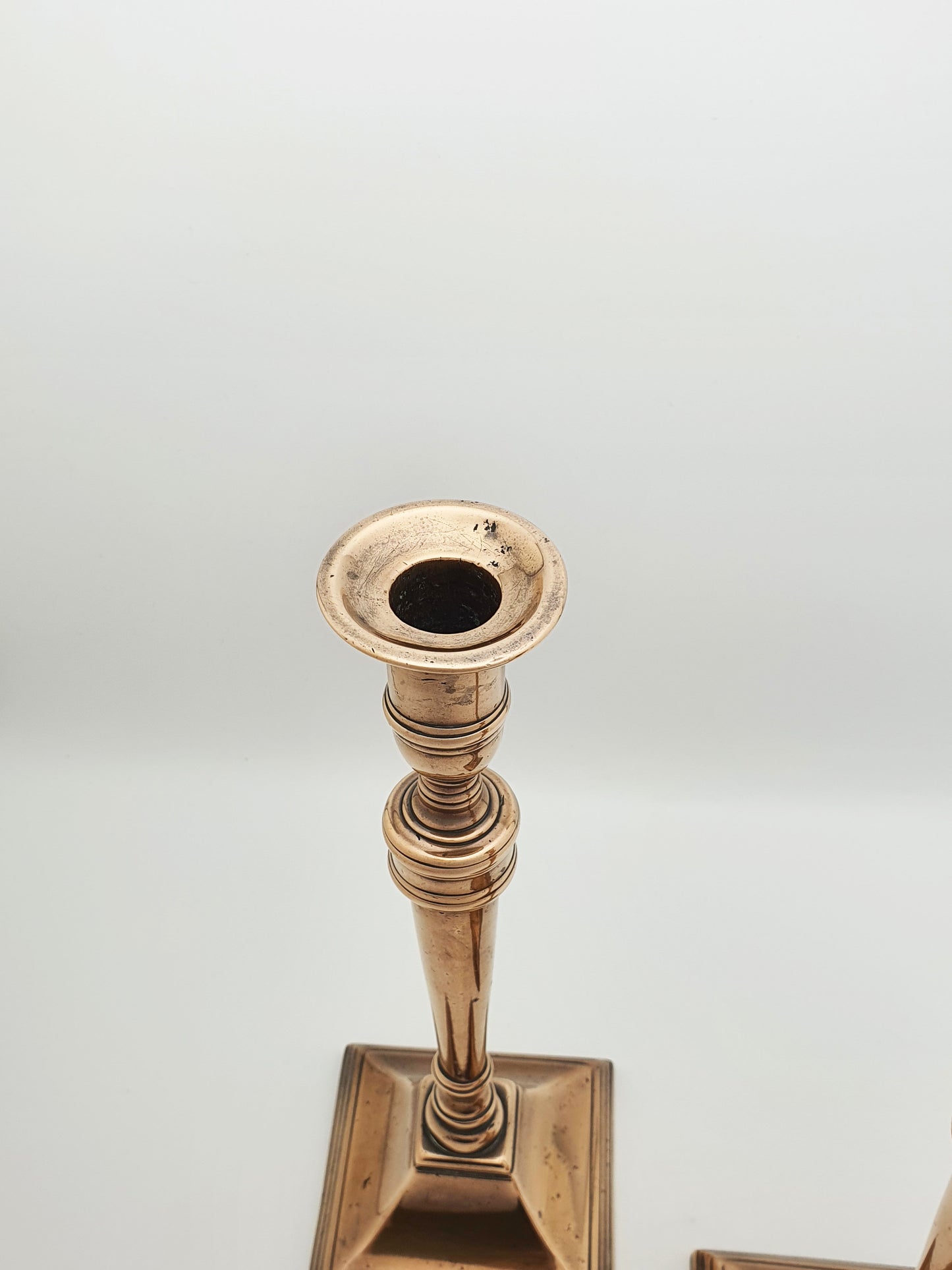 Pair of Antique Georgian Neoclassical Bronze Candlesticks – circa 1780