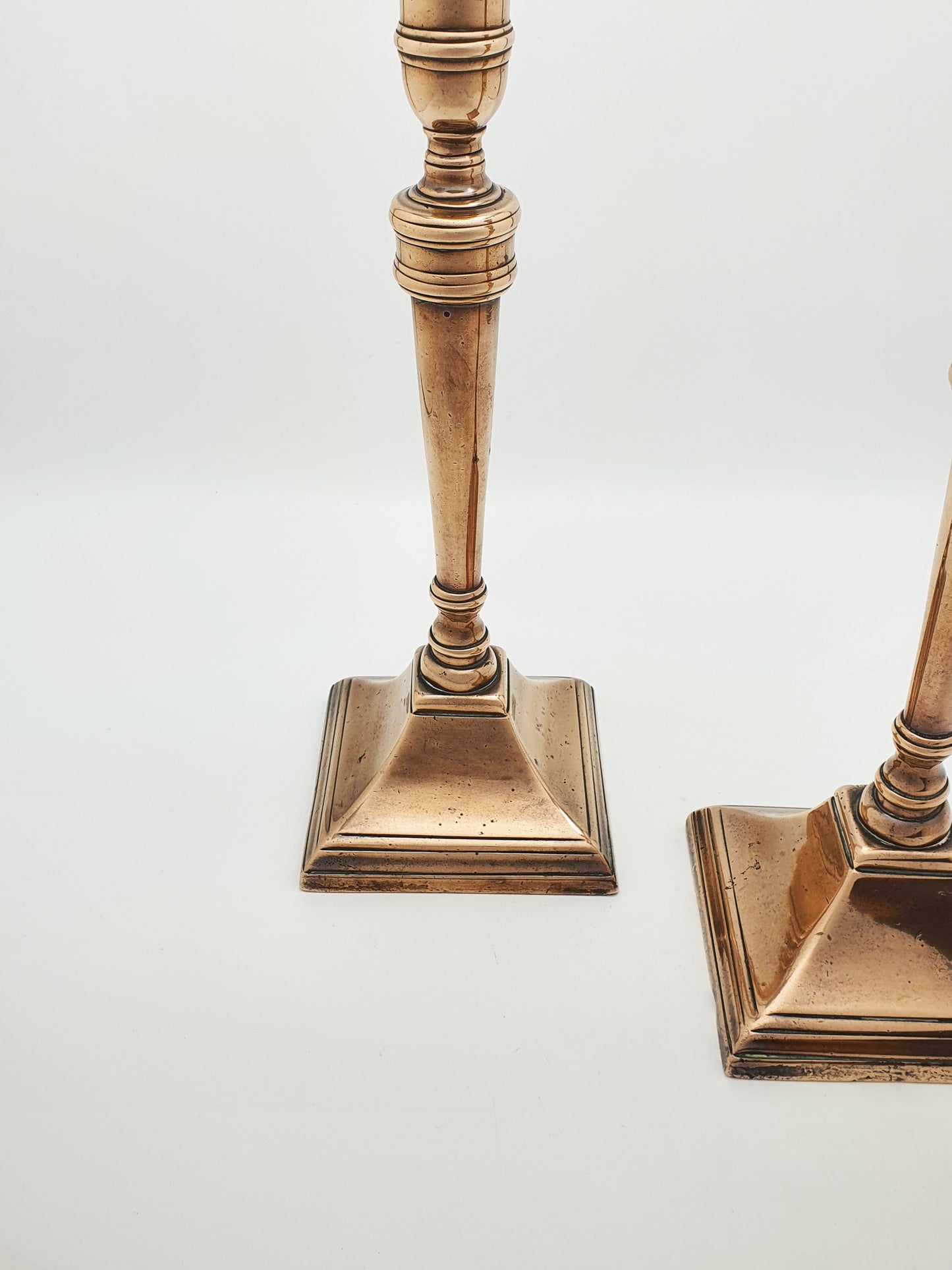 Pair of Antique Georgian Neoclassical Bronze Candlesticks – circa 1780
