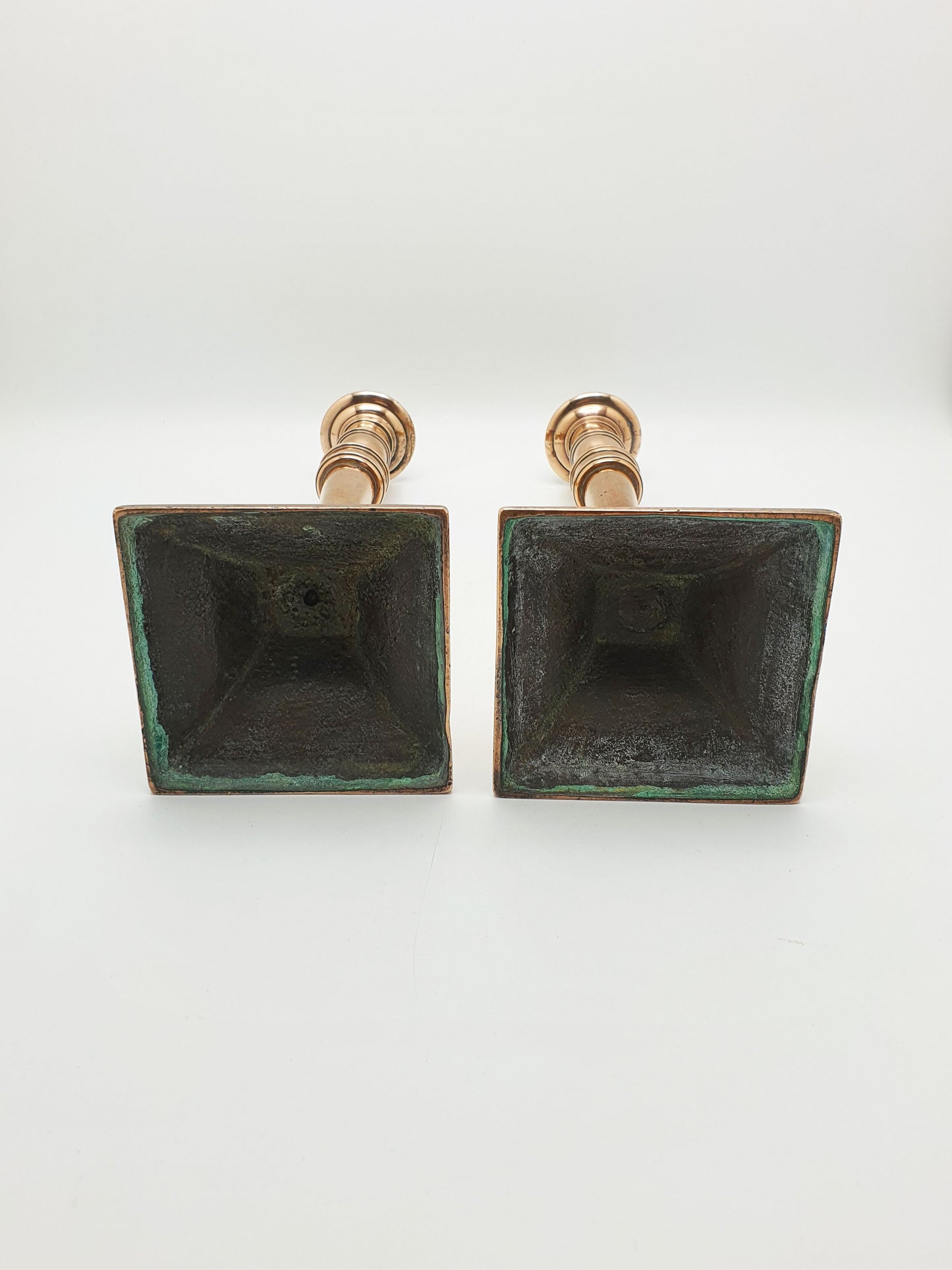 Pair of Antique Georgian Neoclassical Bronze Candlesticks – circa 1780