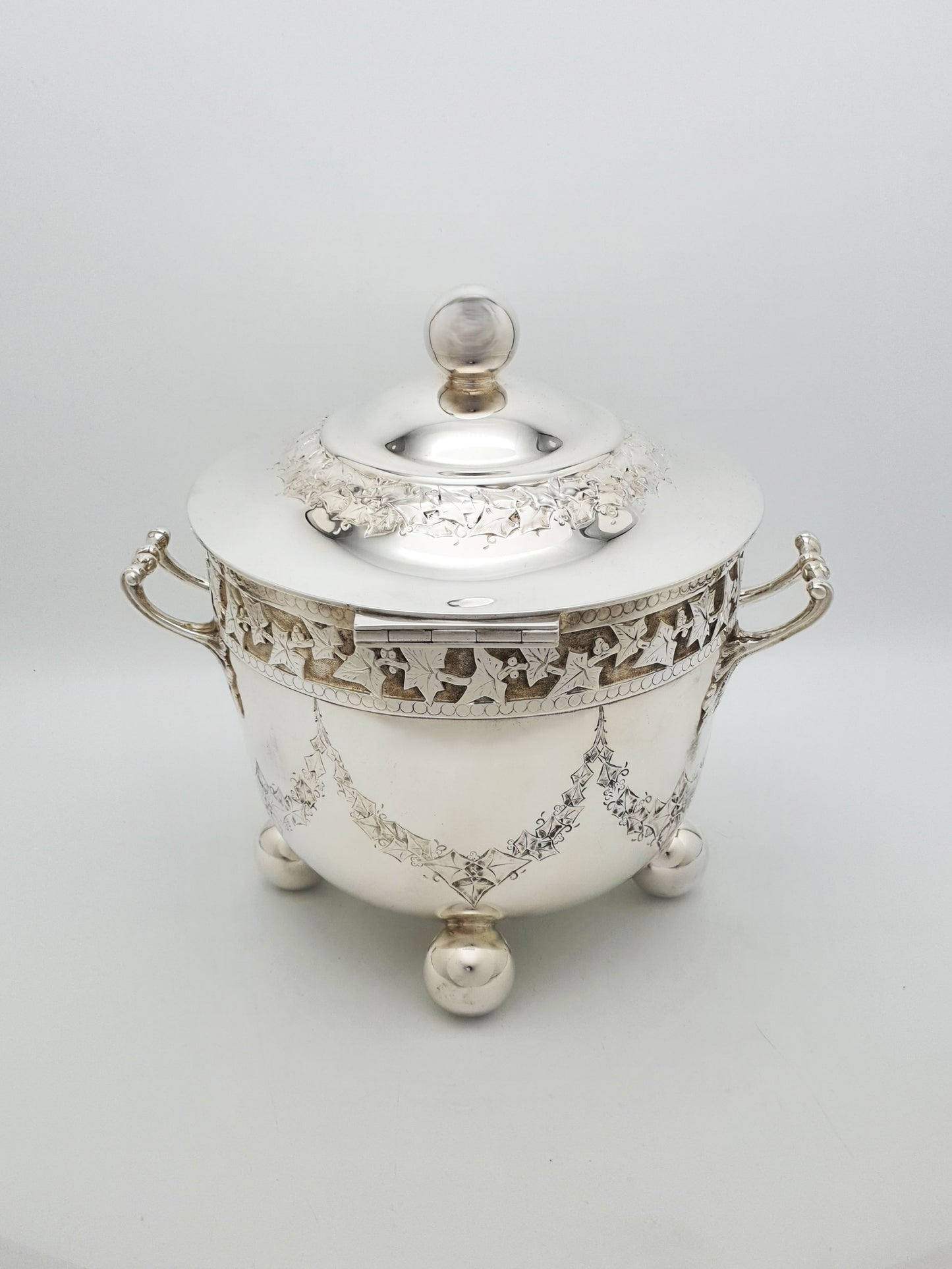 Antique Victorian Large Silver Plated Biscuit Box – circa 1880