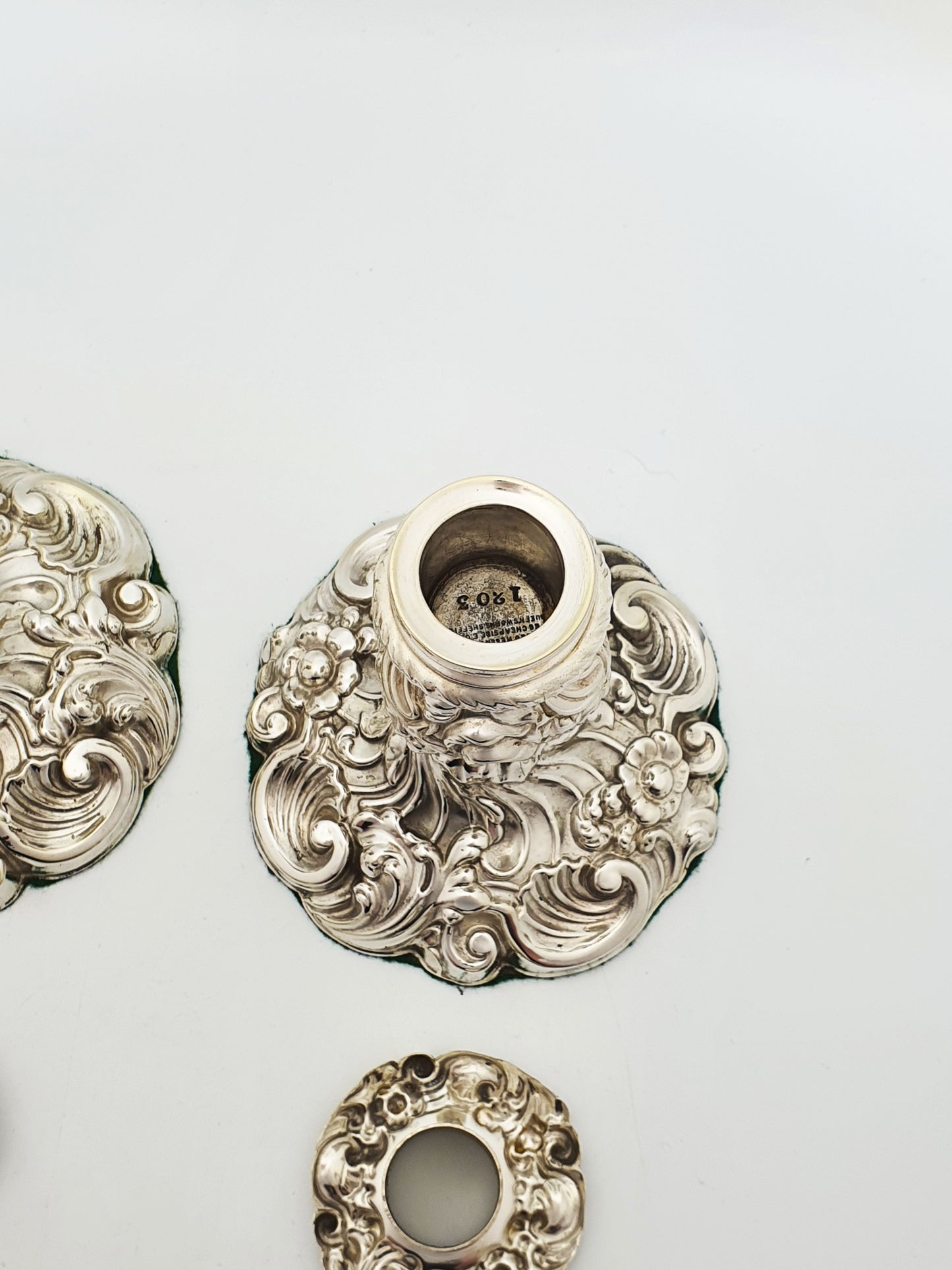 Pair of Antique Mappin Brothers Silver Plated Rococo Candlesticks – circa 1870