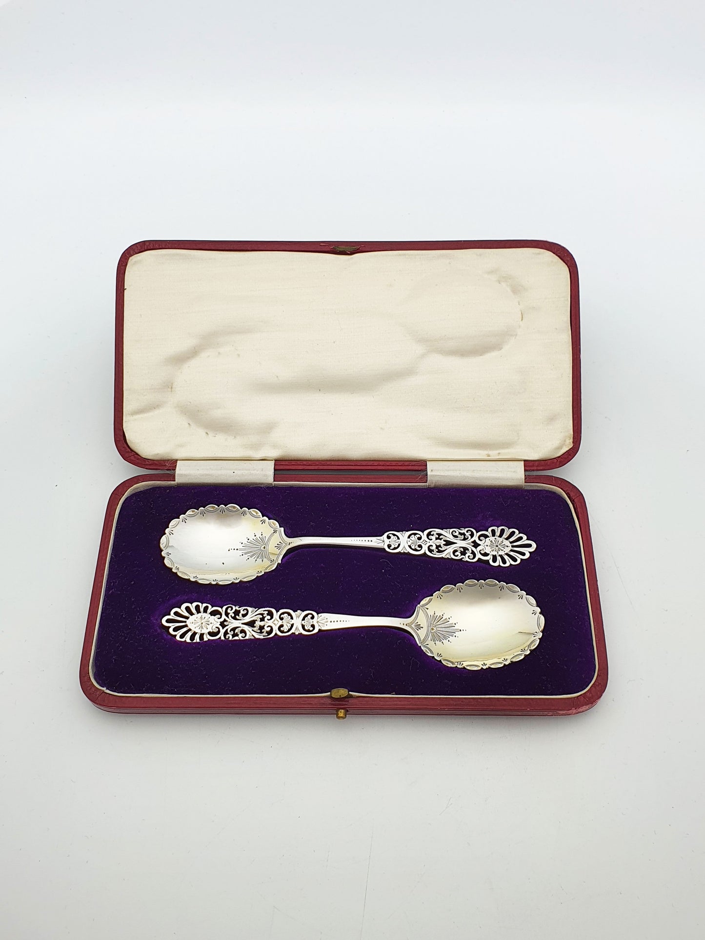 Stunning Pair of Antique Edwardian Sterling Silver Spoons - 1902