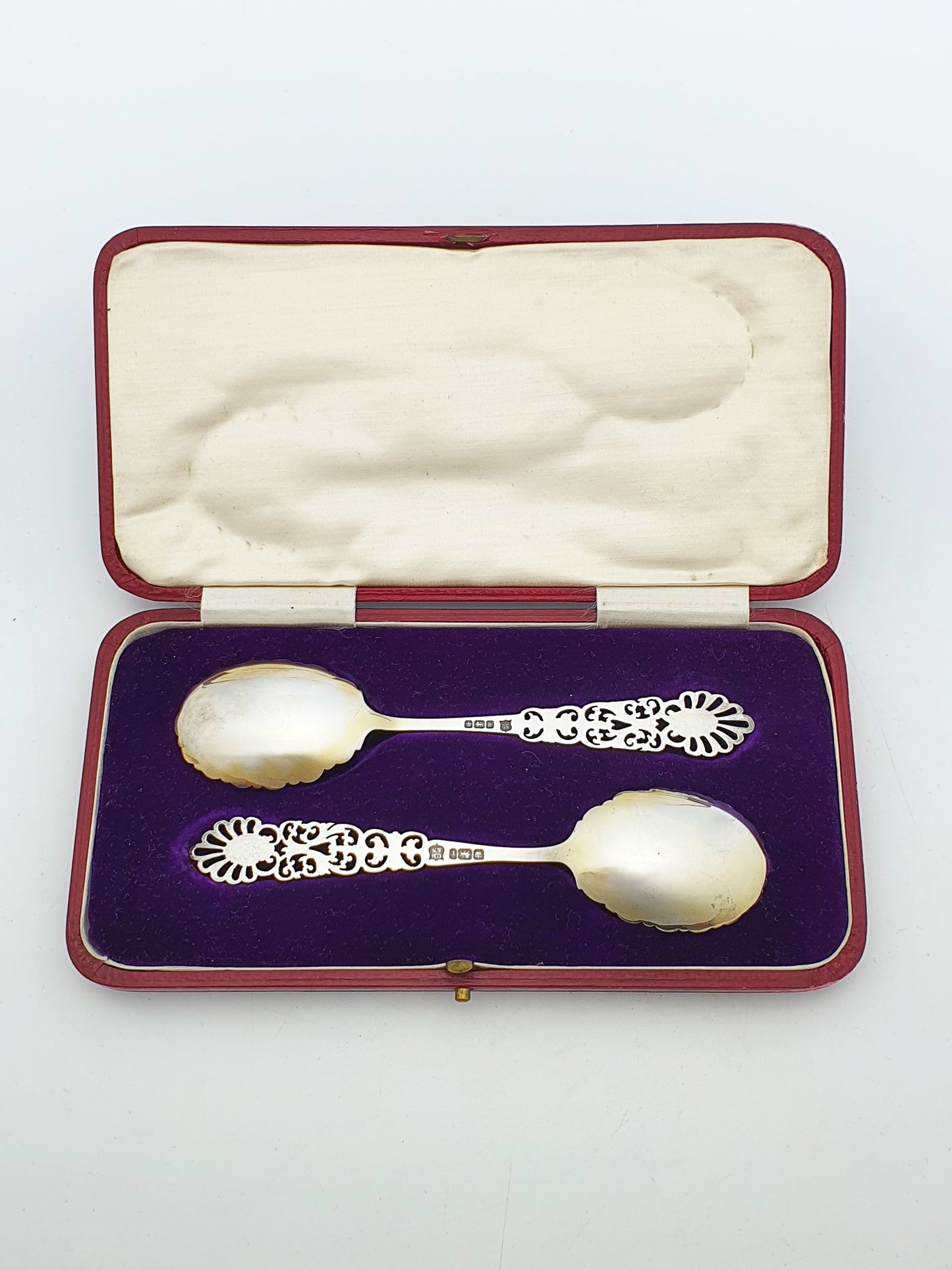Stunning Pair of Antique Edwardian Sterling Silver Spoons - 1902