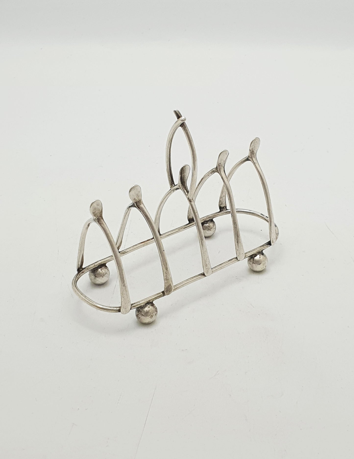 Antique Victorian Sterling Silver Wishbone Toast Rack - 1898