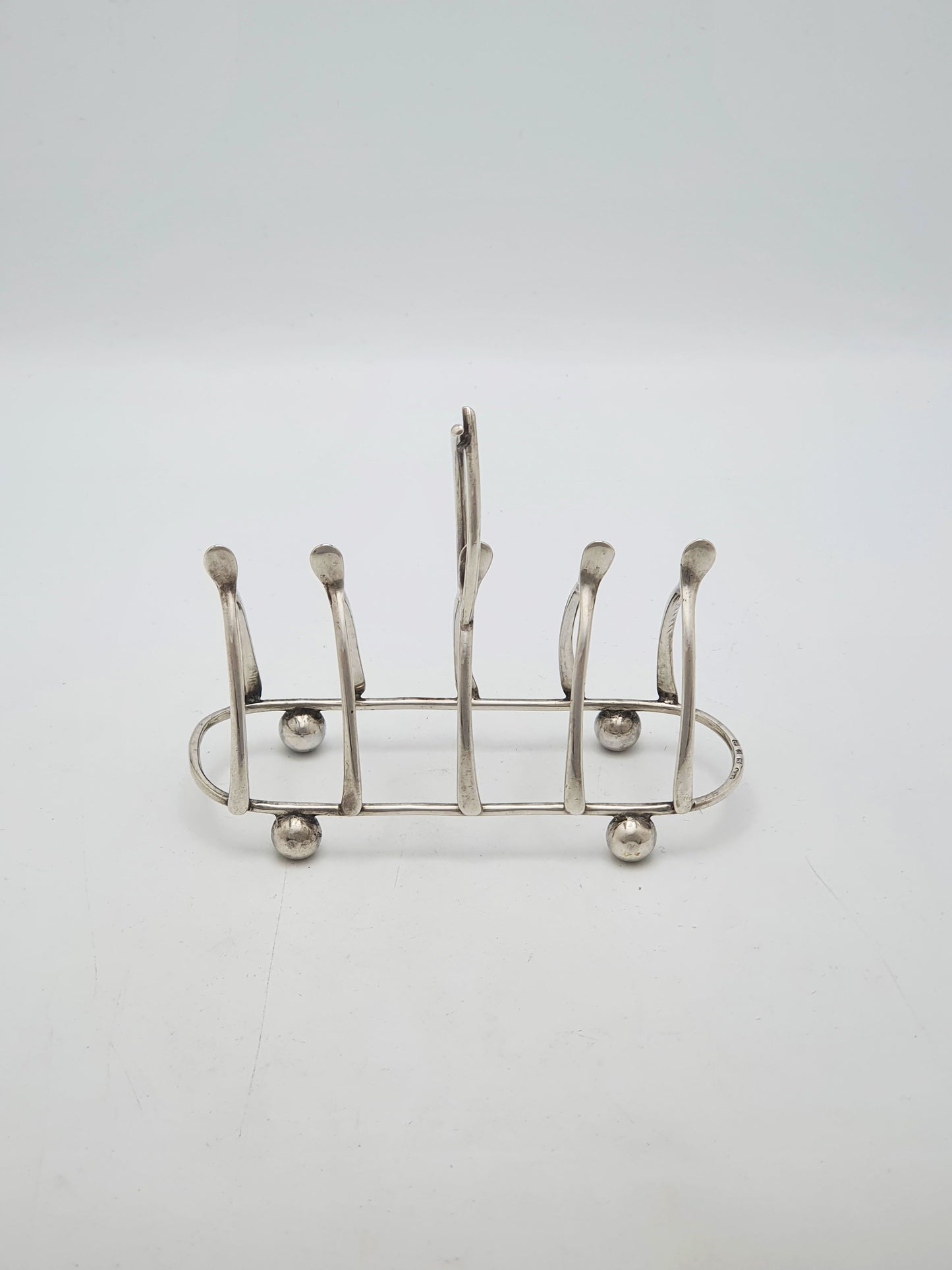 Antique Victorian Sterling Silver Wishbone Toast Rack - 1898