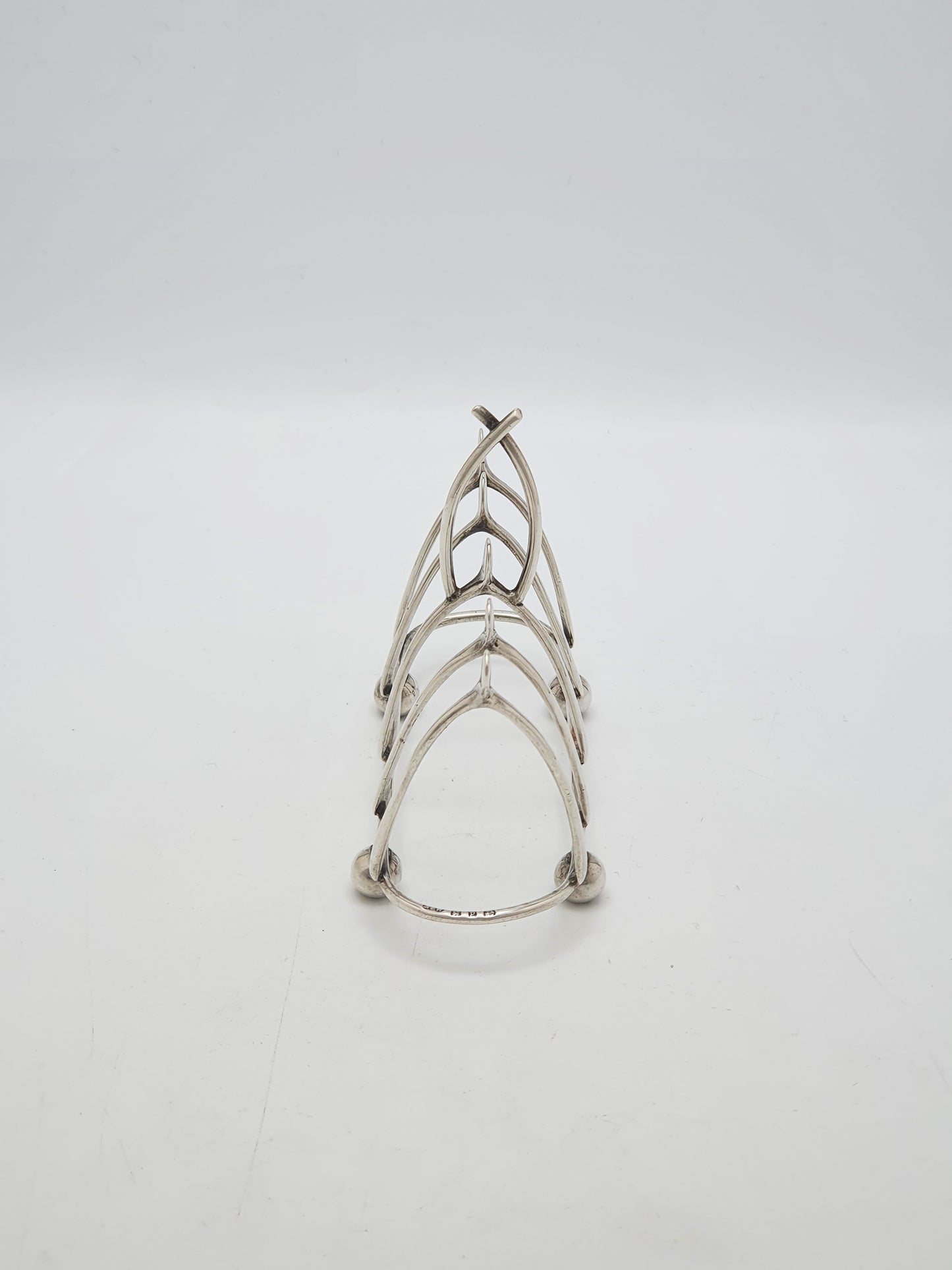 Antique Victorian Sterling Silver Wishbone Toast Rack - 1898