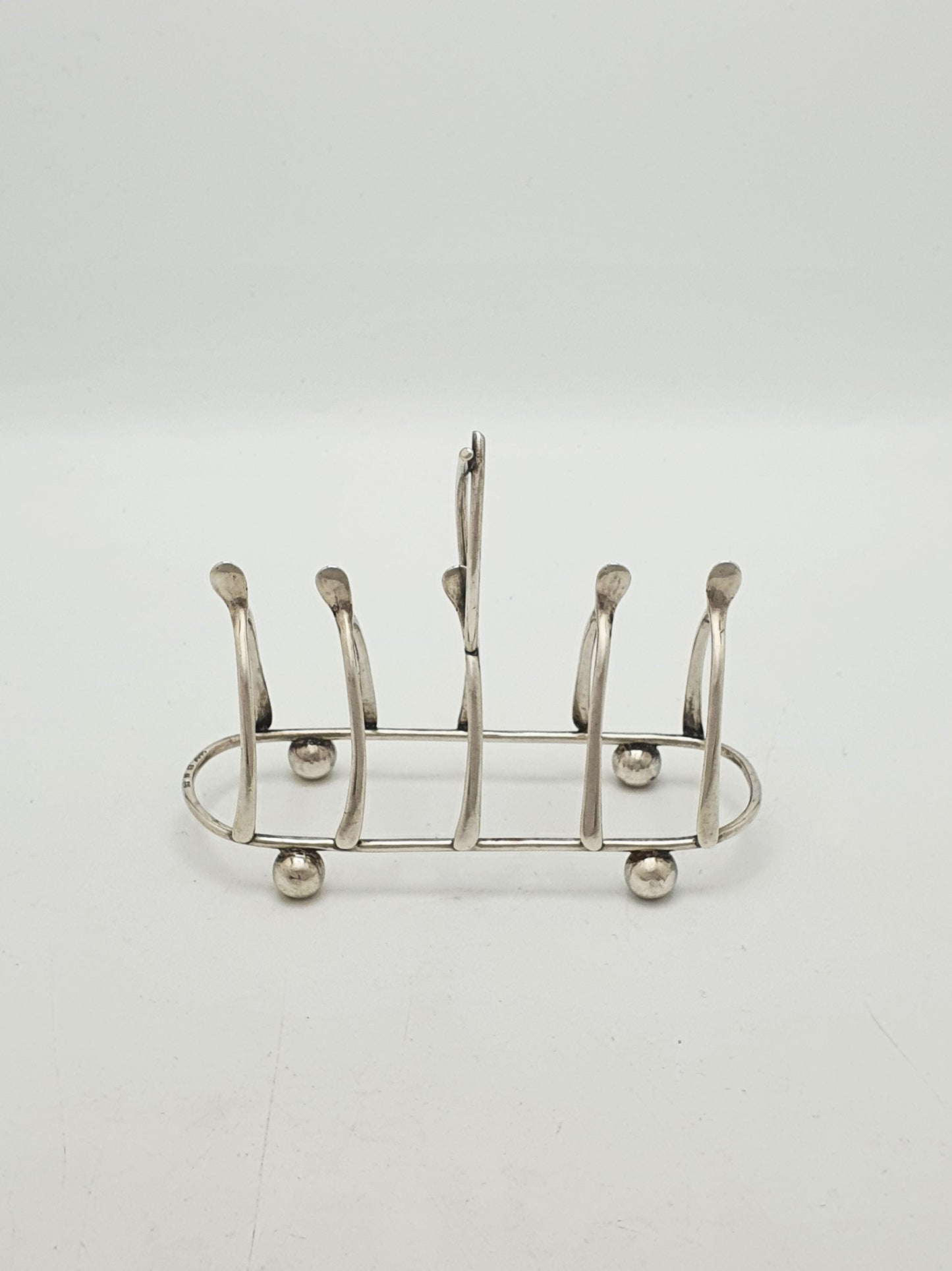 Antique Victorian Sterling Silver Wishbone Toast Rack - 1898