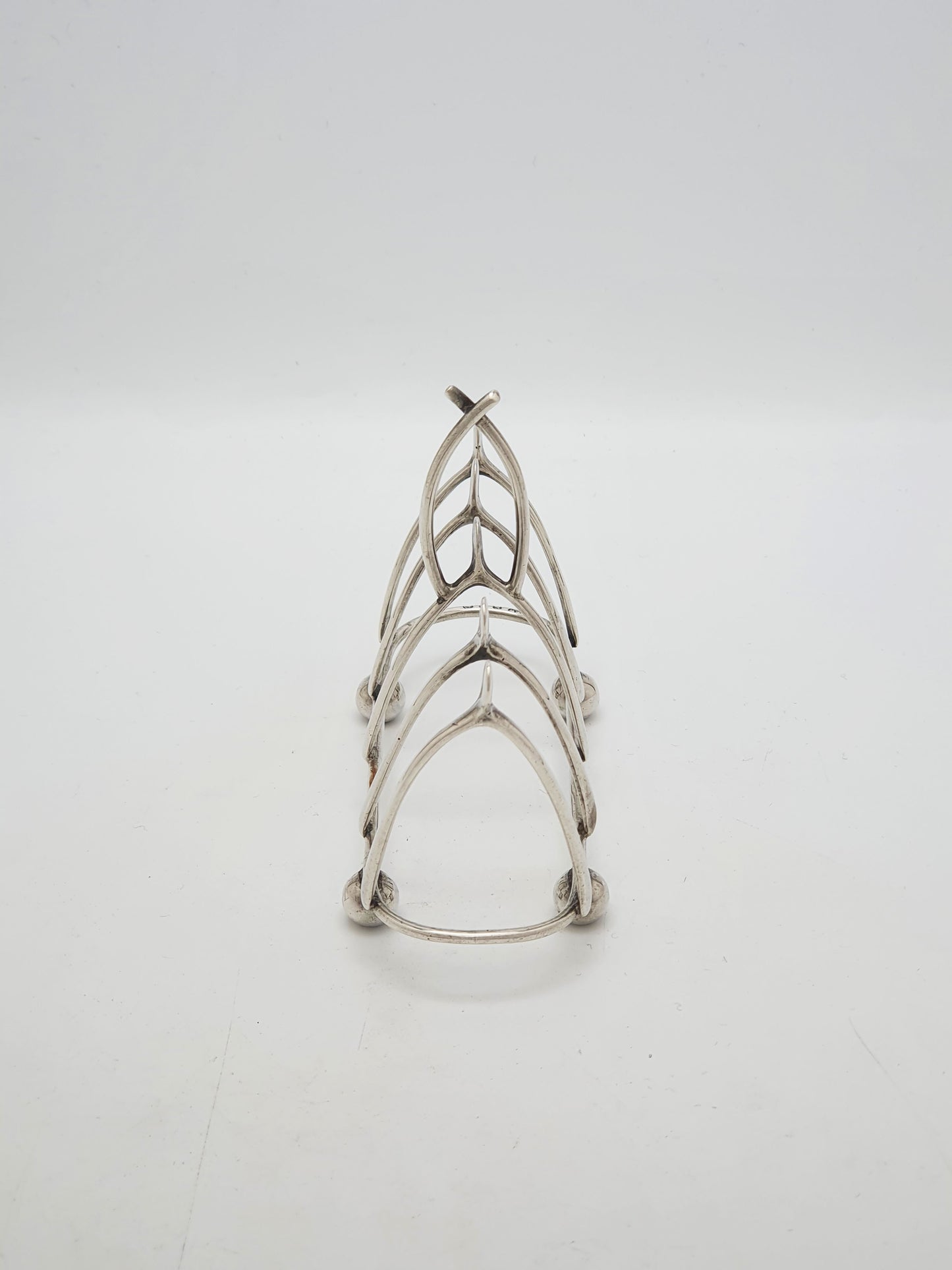 Antique Victorian Sterling Silver Wishbone Toast Rack - 1898