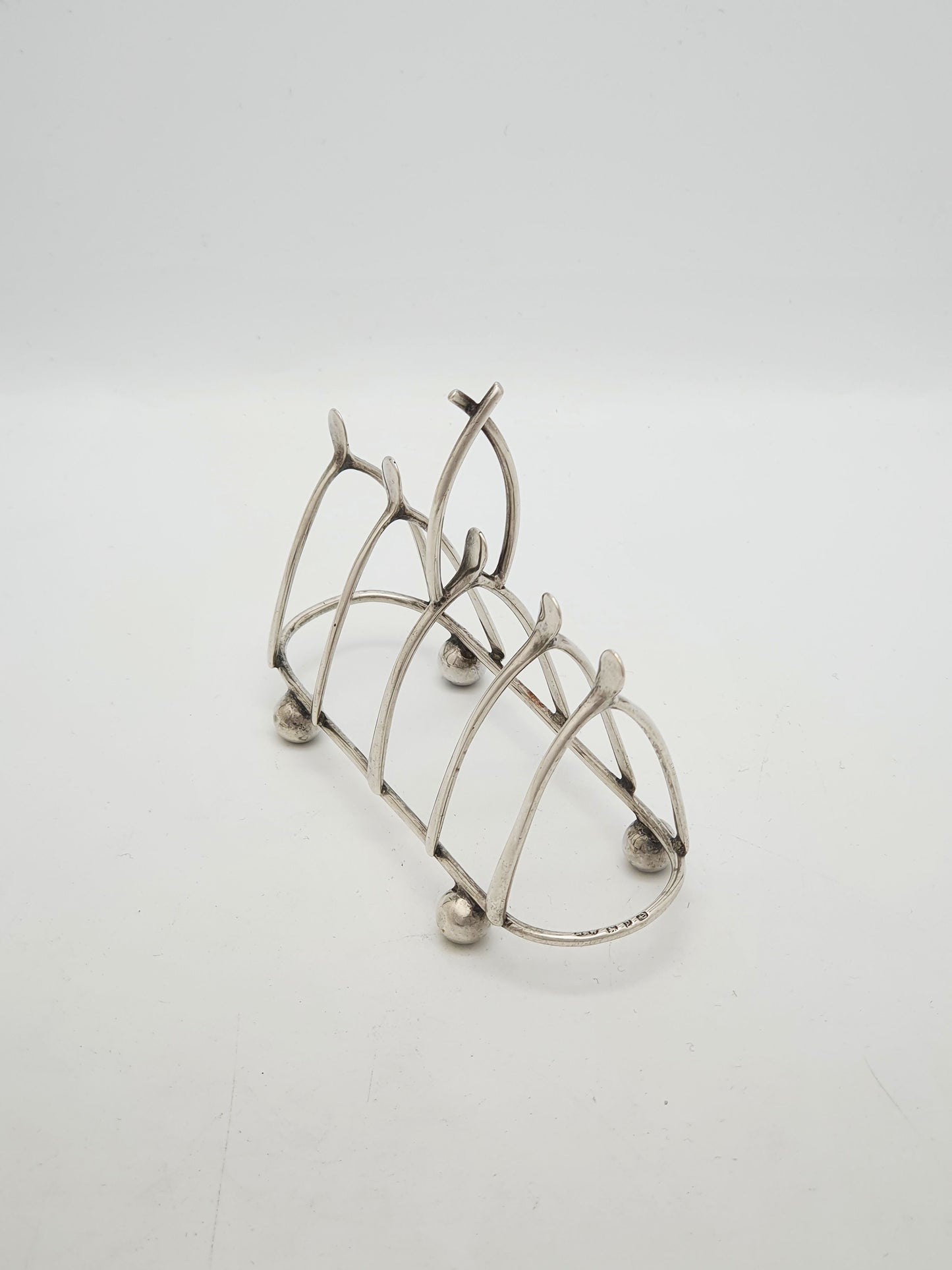 Antique Victorian Sterling Silver Wishbone Toast Rack - 1898