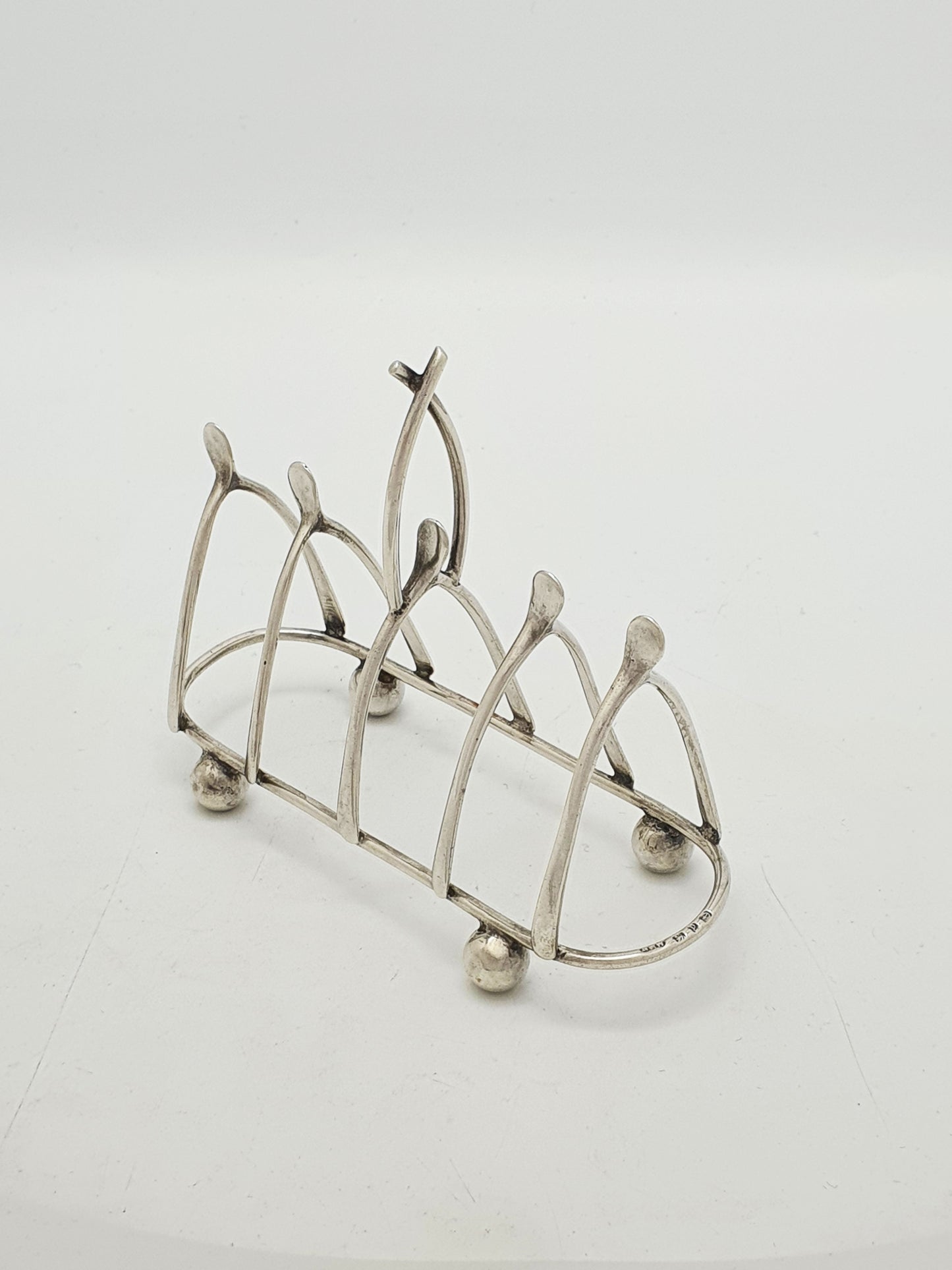 Antique Victorian Sterling Silver Wishbone Toast Rack - 1898