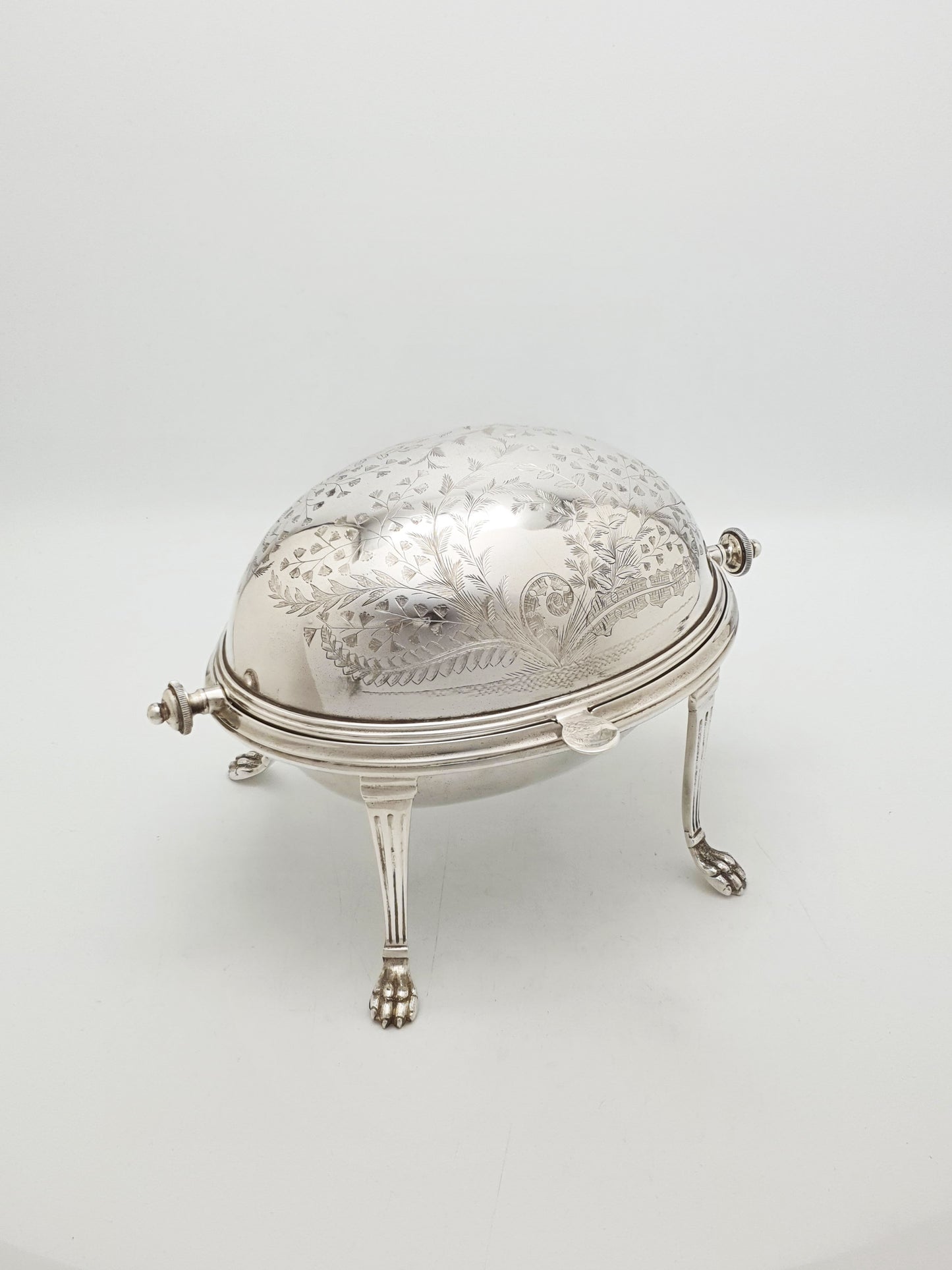 Antique Victorian Silver Plated Engraved Revolving Butter Dish – circa 1880