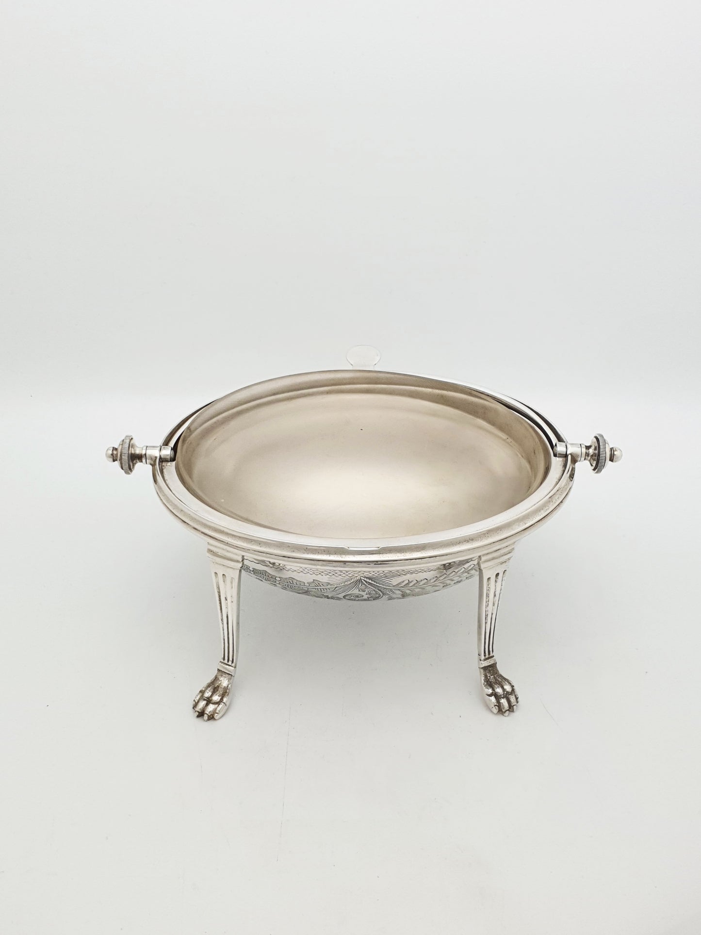 Antique Victorian Silver Plated Engraved Revolving Butter Dish – circa 1880
