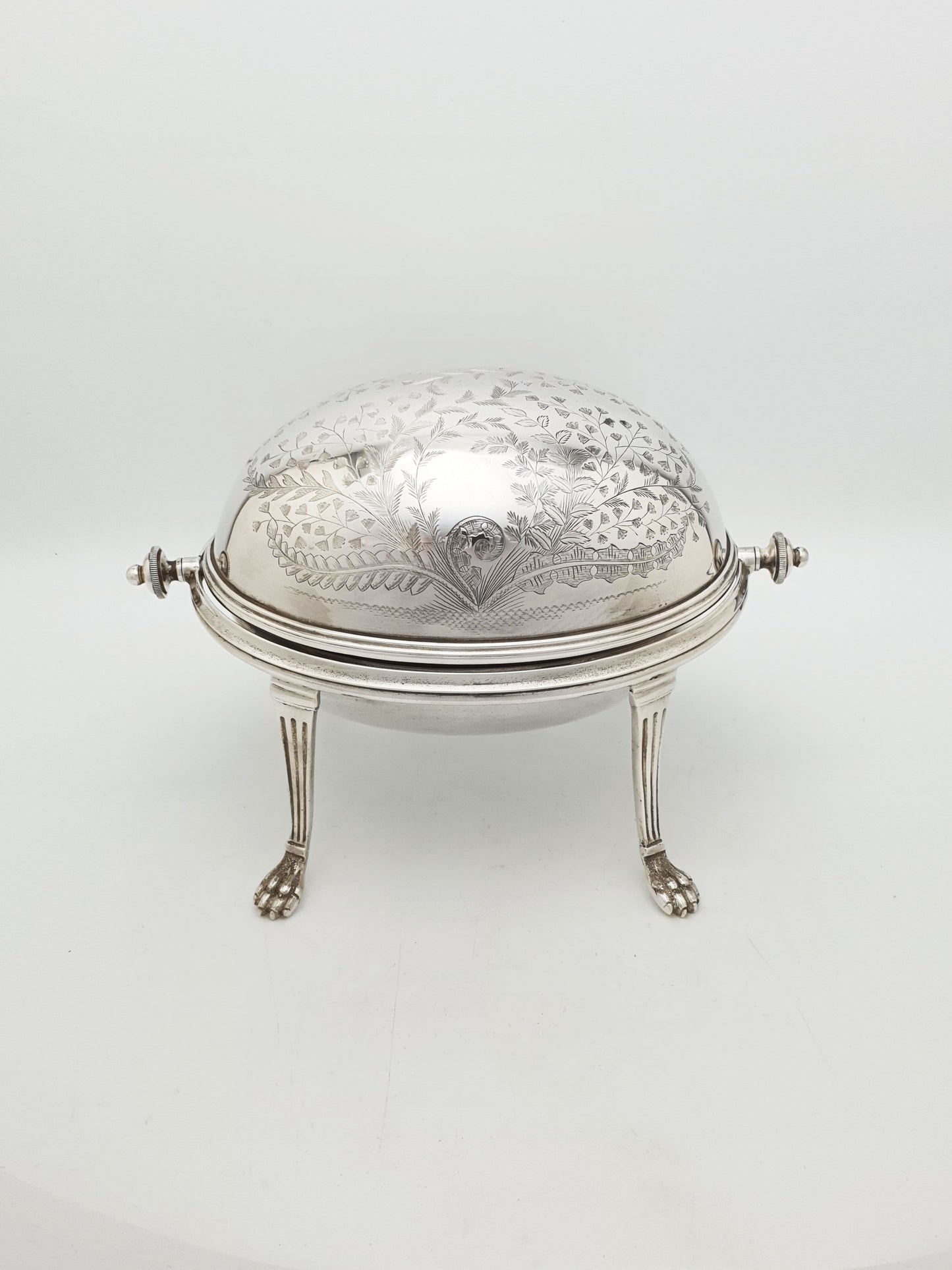 Antique Victorian Silver Plated Engraved Revolving Butter Dish – circa 1880