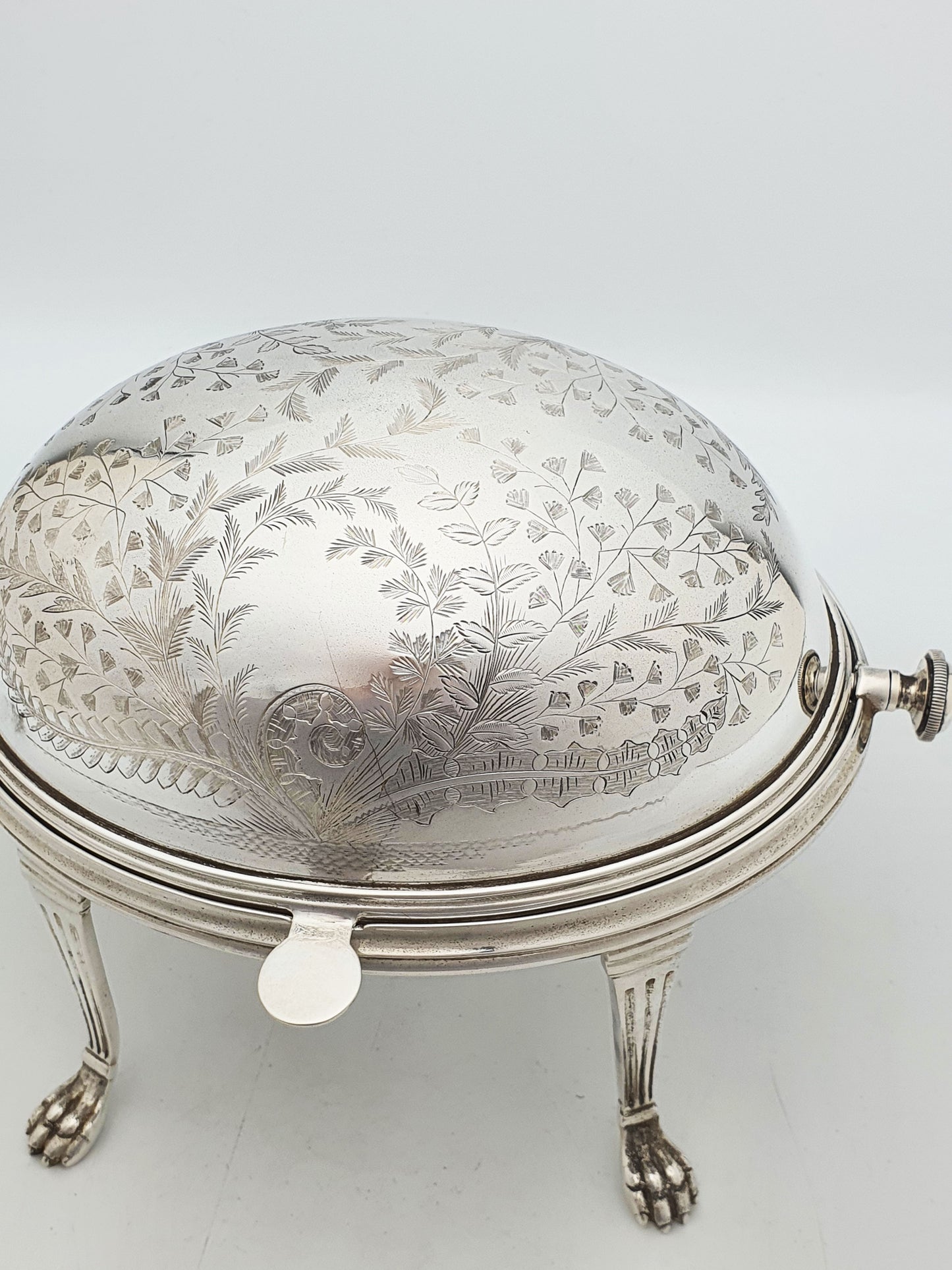 Antique Victorian Silver Plated Engraved Revolving Butter Dish – circa 1880