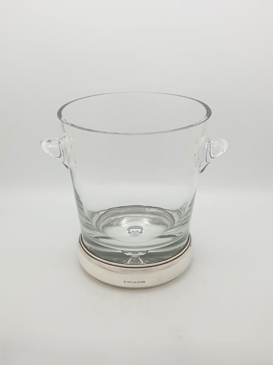 Vintage Sterling Silver Mounted Glass Champagne Or Ice Bucket - 2004