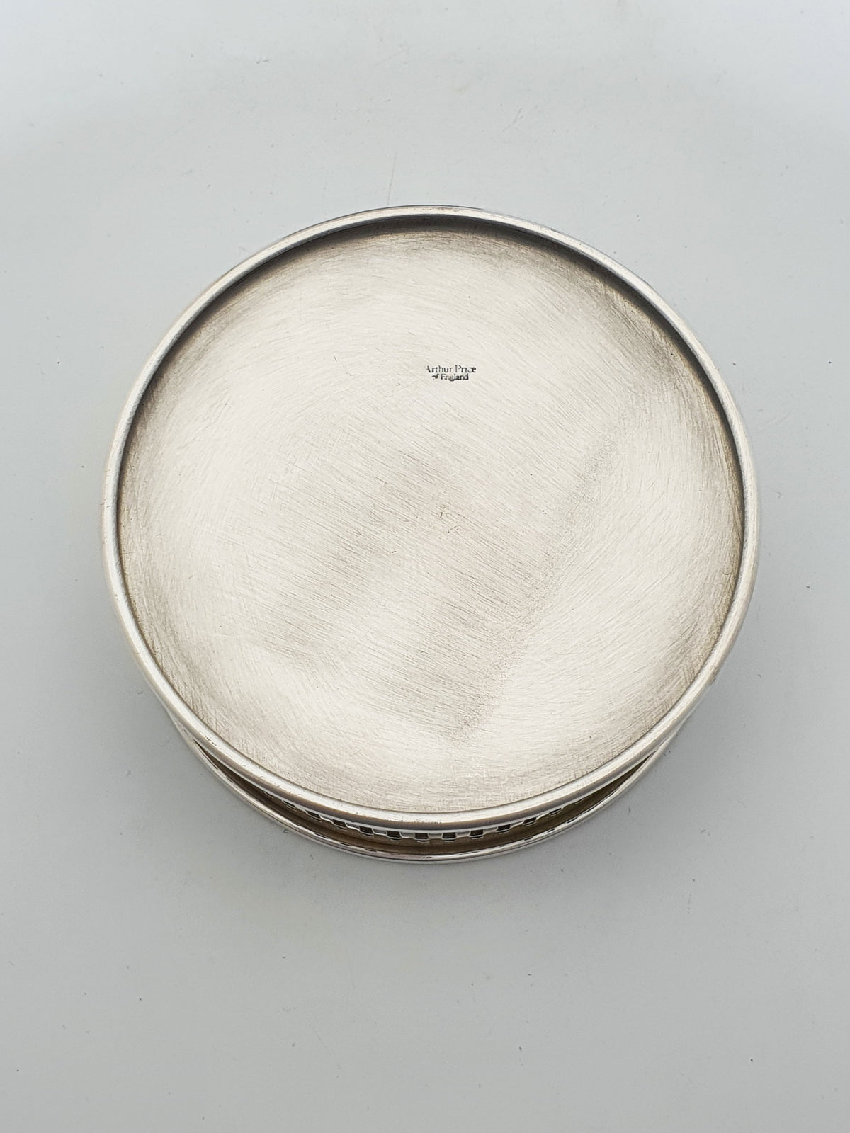 Pair of Vintage Silver Plated Embossed Wine Bottle Coasters – circa 1960