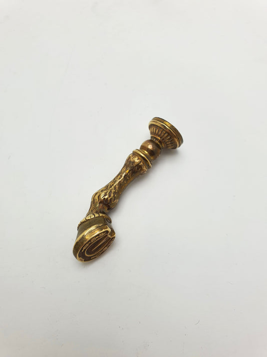 Antique Victorian Brass Horse Hoof Desk Seal With Monogram – circa 1900