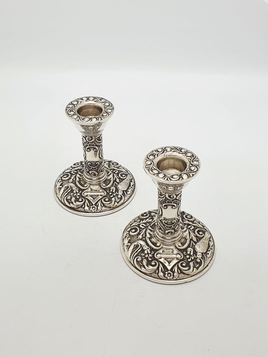 Fabulous Pair of Elizabeth II Sterling Silver Candlesticks - 1980