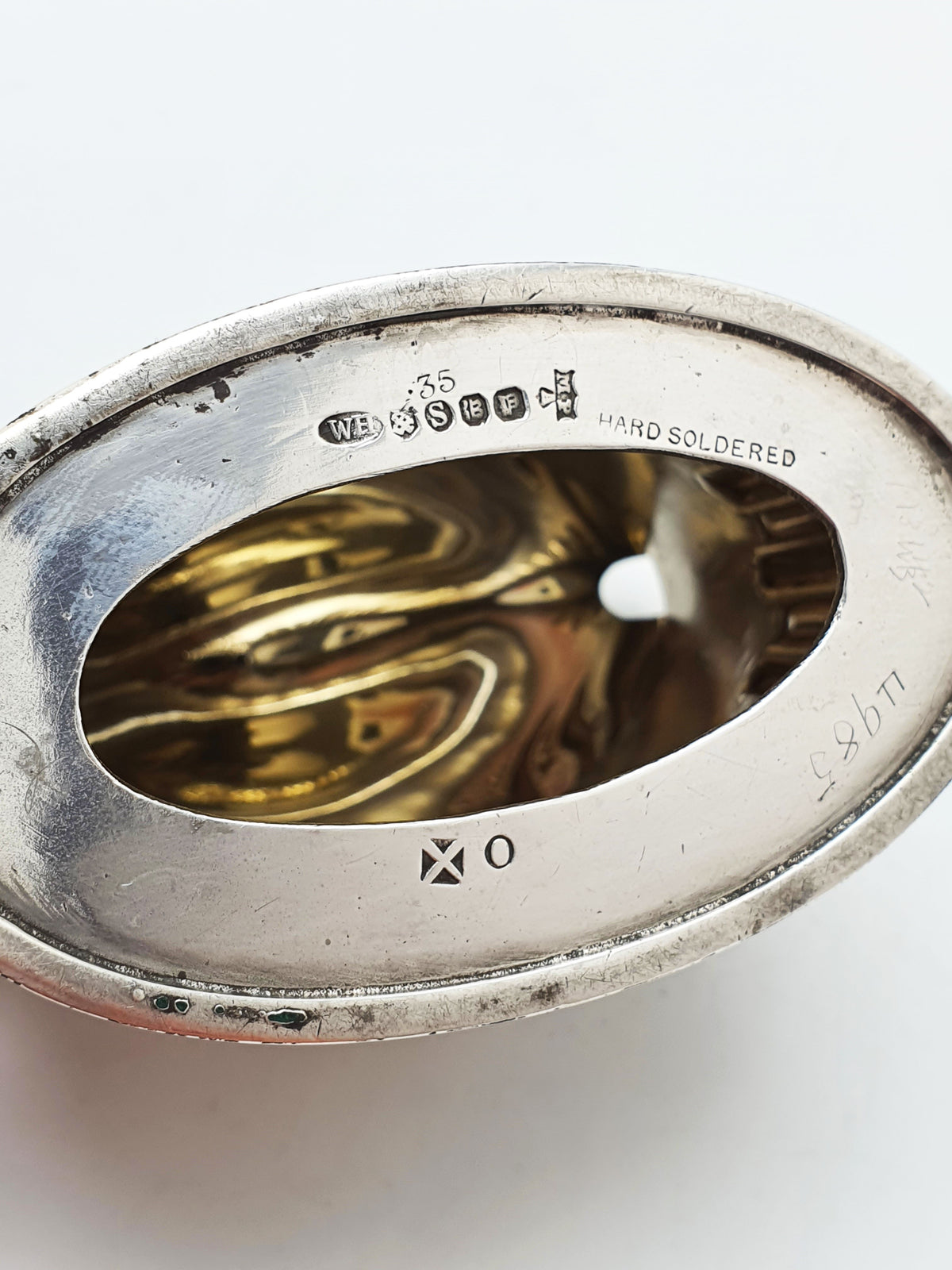 Antique Edwardian Silver Plated Mustard Pot With Cobalt Glass – circa 1905