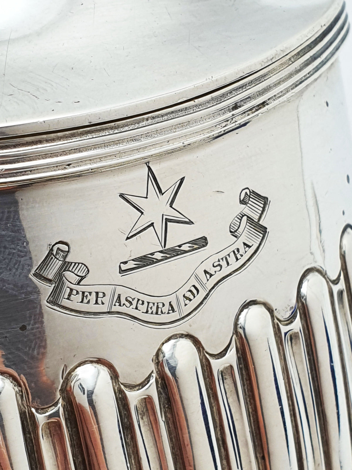 Antique Edwardian Silver Plated Mustard Pot With Cobalt Glass – circa 1905