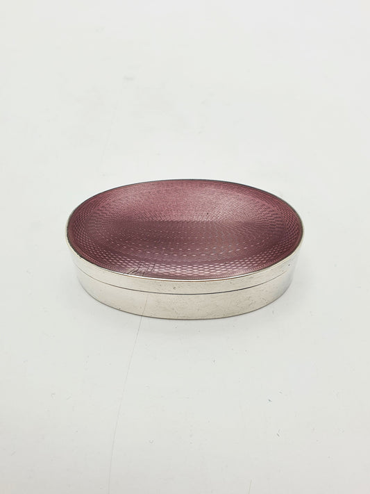 Antique Mappin and Webb Sterling Silver Guilloché Enamel Trinket Box – 1912
