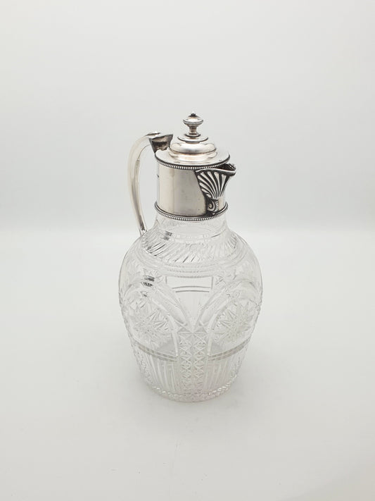 Antique Victorian Silver-Plated And Cut Glass Claret Jug – circa 1880