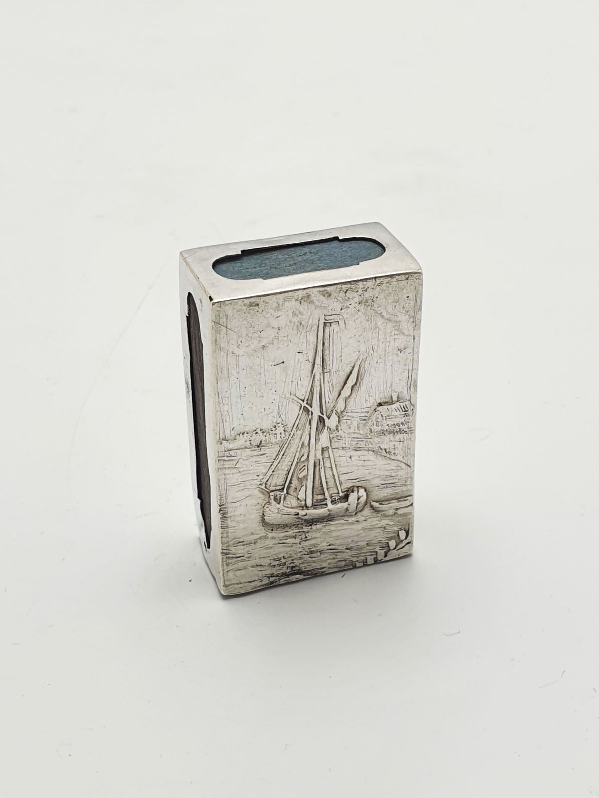 Fabulous Antique Dutch Silver Matchbox Holder With Rural Scenes – circa 1920