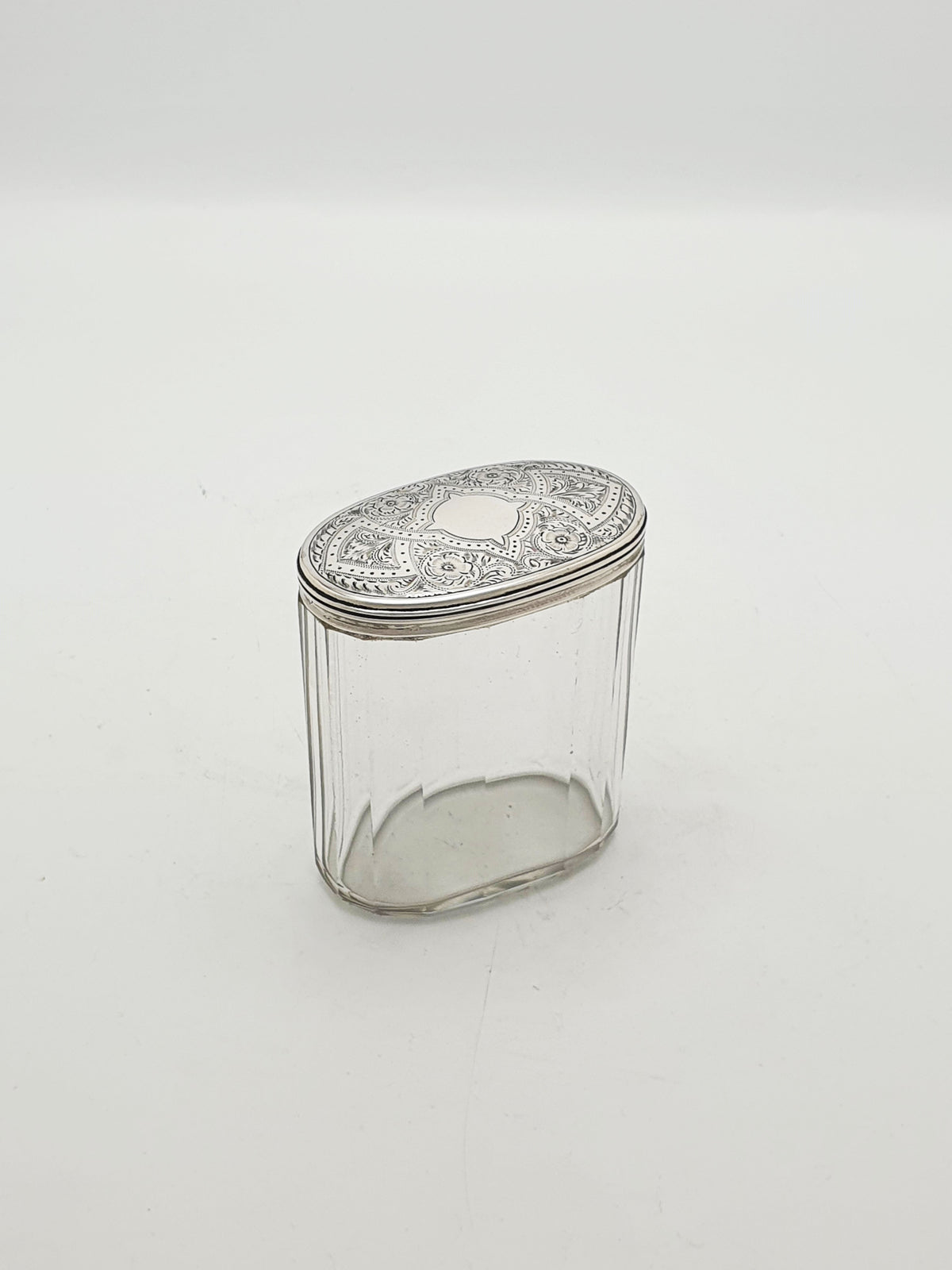 Stunning Antique Victorian Sterling Silver And Glass Jar - 1883