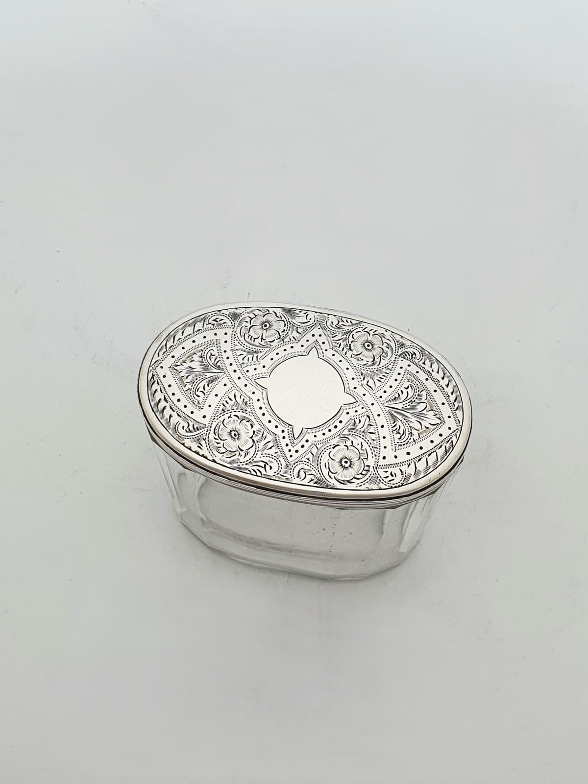 Stunning Antique Victorian Sterling Silver And Glass Jar - 1883