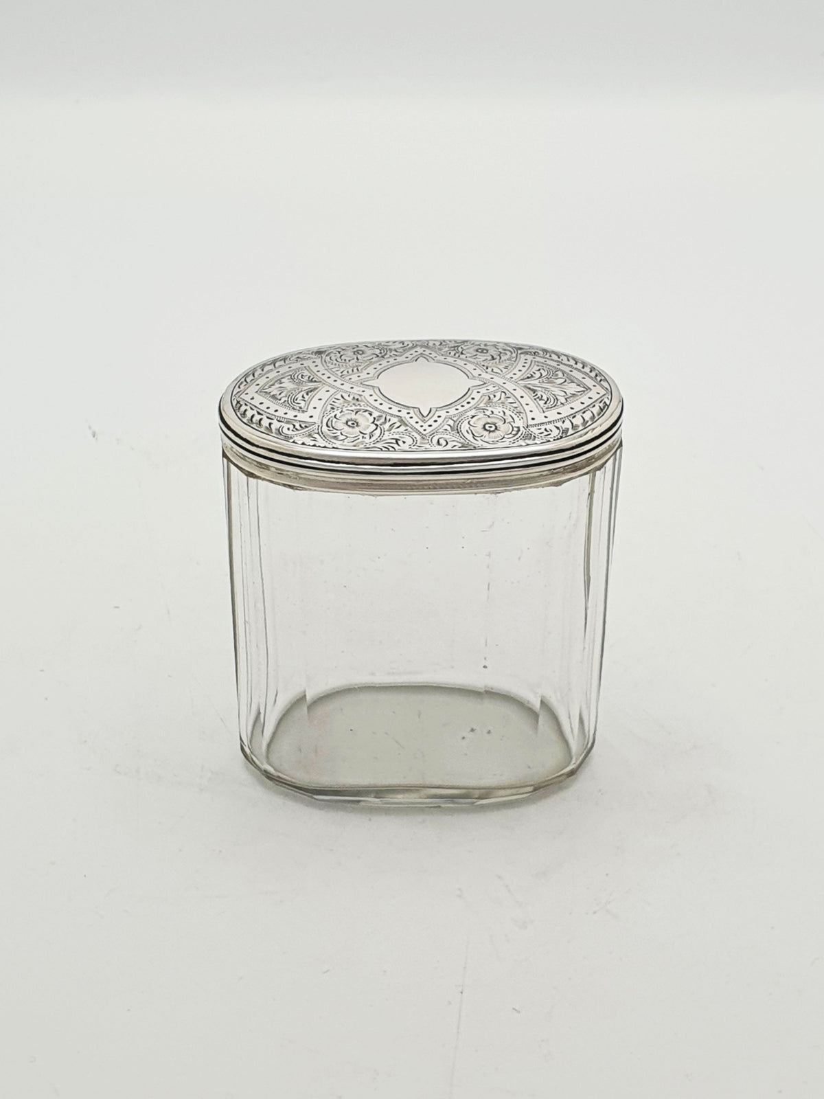 Stunning Antique Victorian Sterling Silver And Glass Jar - 1883
