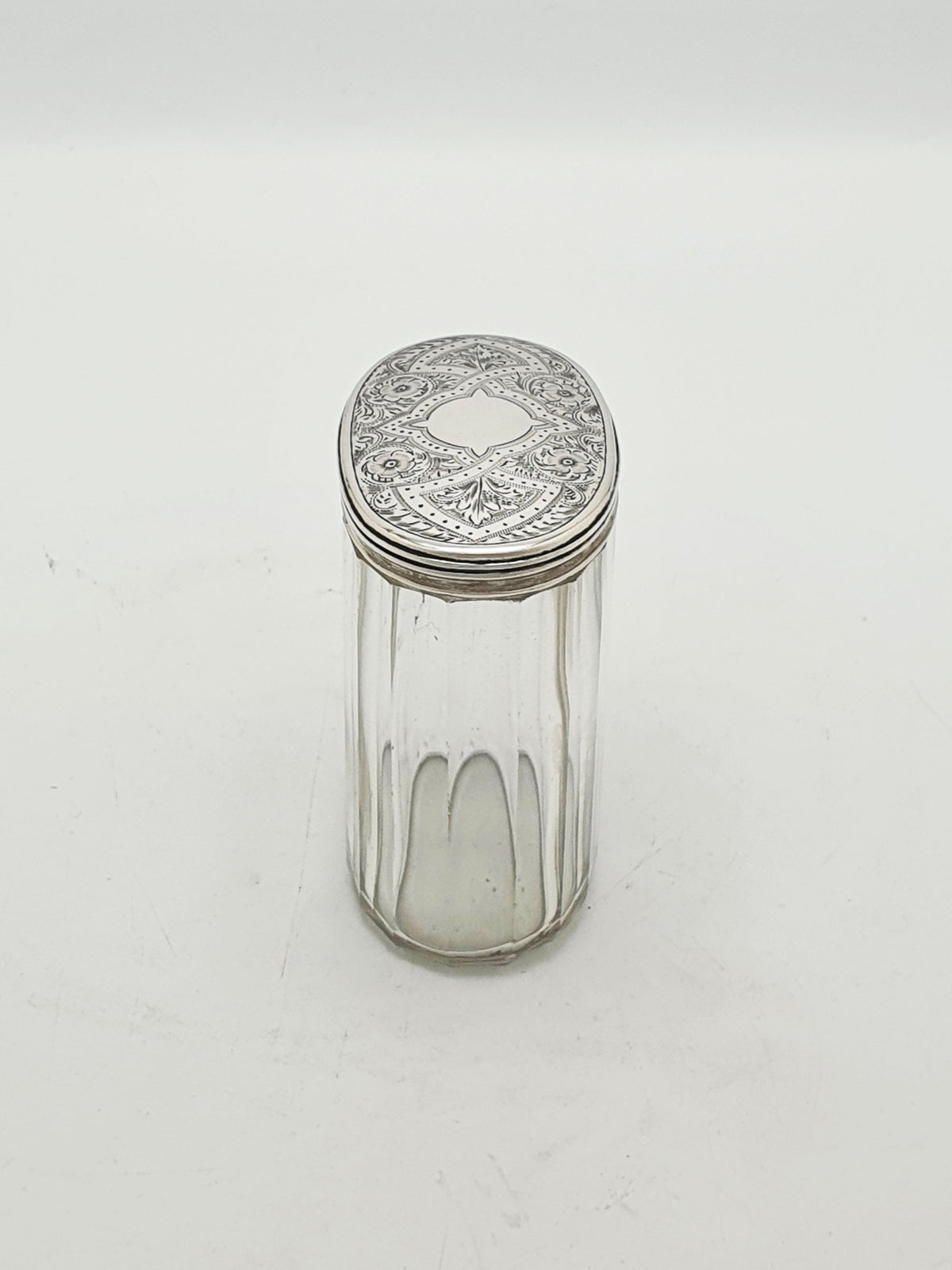Stunning Antique Victorian Sterling Silver And Glass Jar - 1883