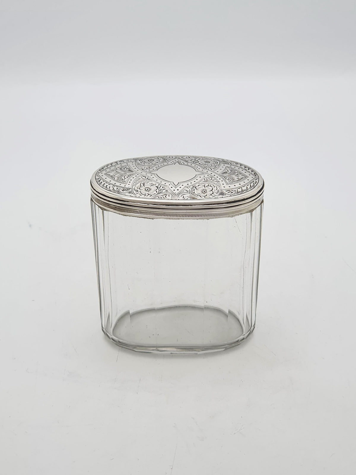 Stunning Antique Victorian Sterling Silver And Glass Jar - 1883