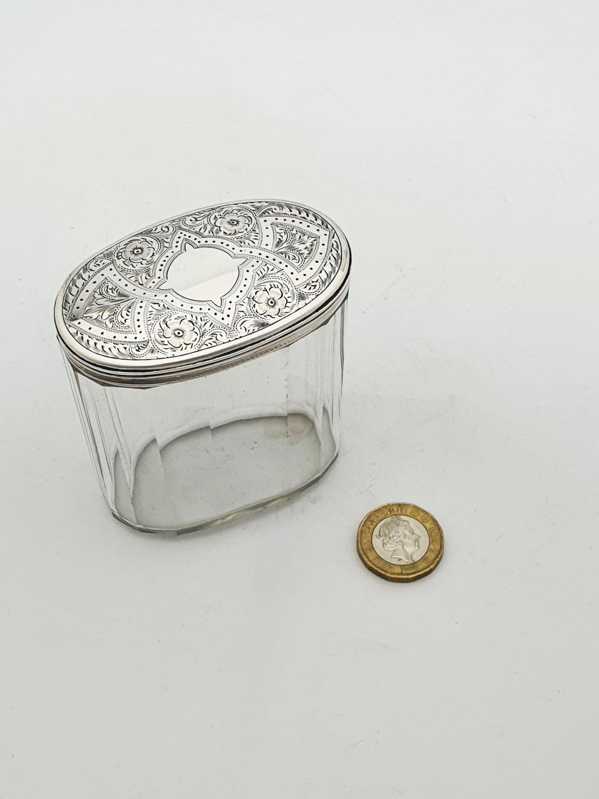 Stunning Antique Victorian Sterling Silver And Glass Jar - 1883