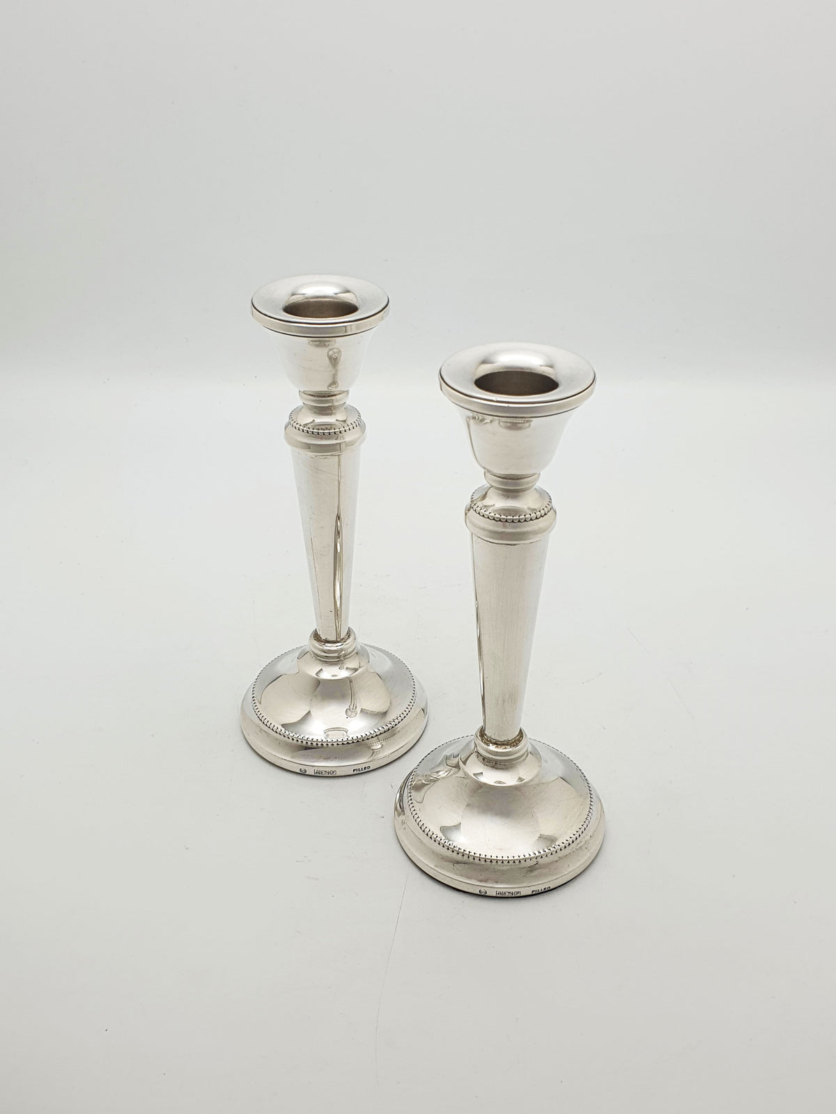 Pair of Vintage Elizabeth II Sterling Silver Candlesticks - 1989