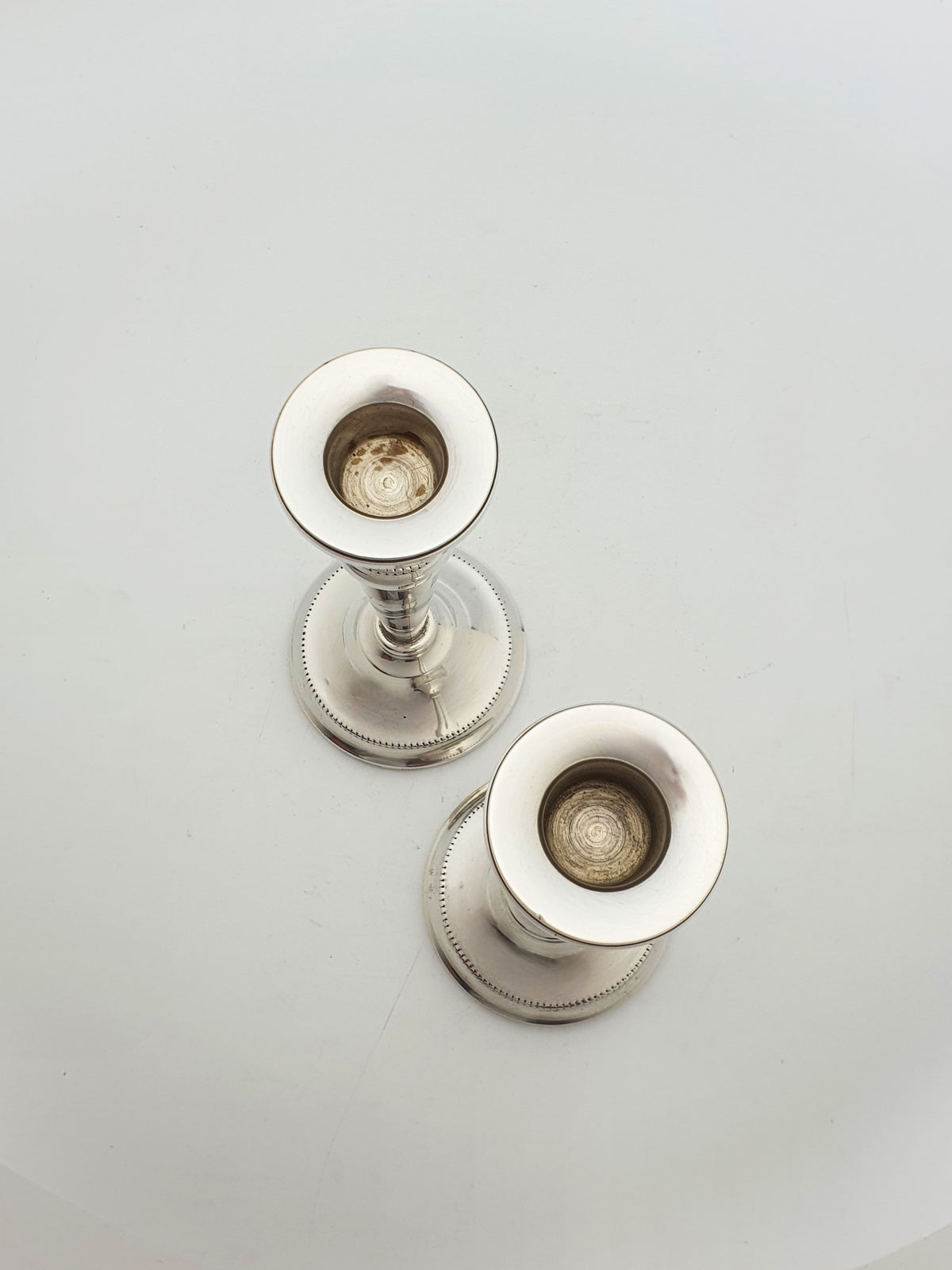 Pair of Vintage Elizabeth II Sterling Silver Candlesticks - 1989