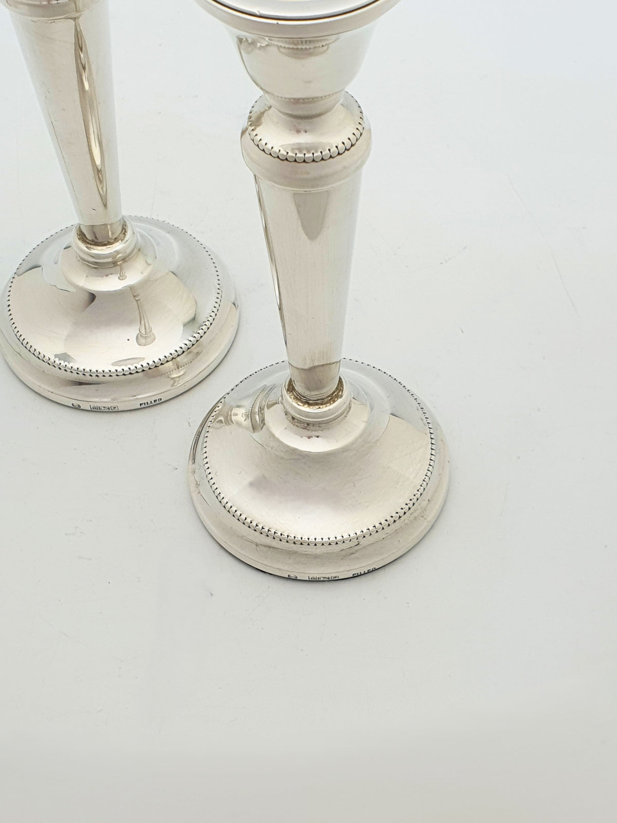 Pair of Vintage Elizabeth II Sterling Silver Candlesticks - 1989