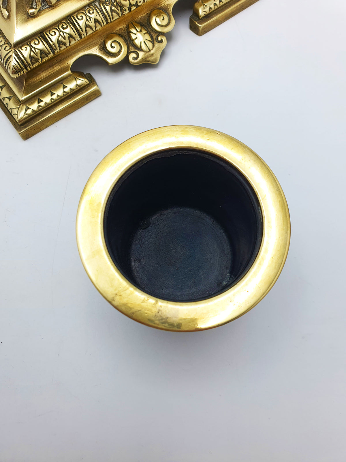 Fabulous Large Grand Tour Brass Inkwell With Eagle Finial – circa 1880